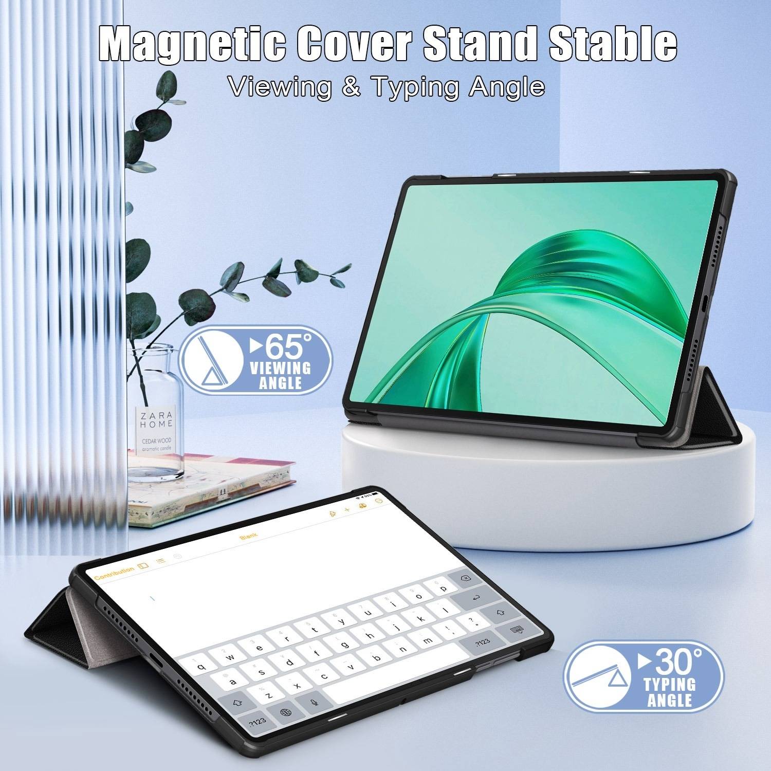 Für Honor Pad X8a 11 Zoll 3folt Wake UP Smart Cover Tablet Tasche Hülle Case Neu Hellblau