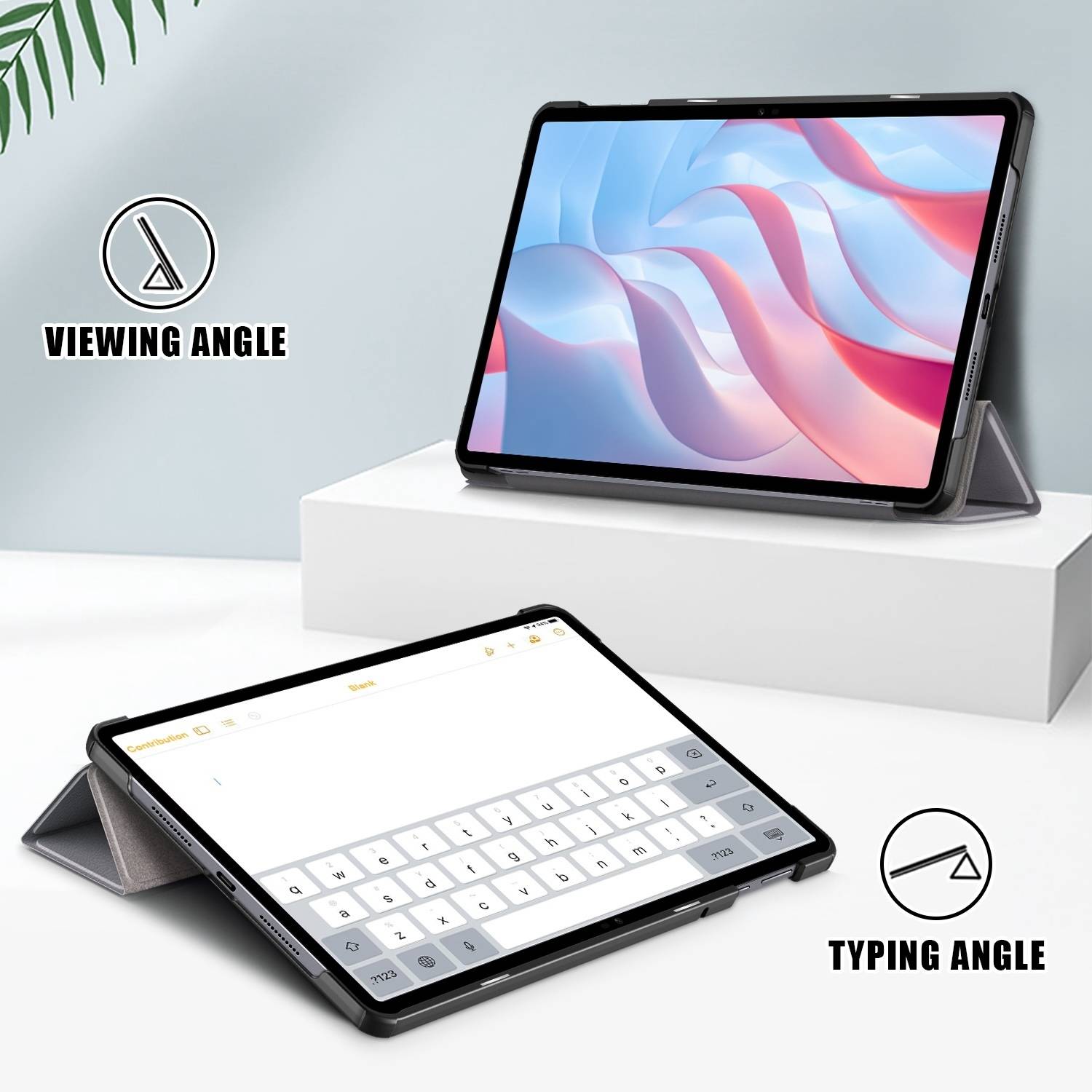 Für Honor Pad X9 / X8 Pro 3folt Wake UP Smart Cover Tablet Tasche Hülle Case Neu Grau