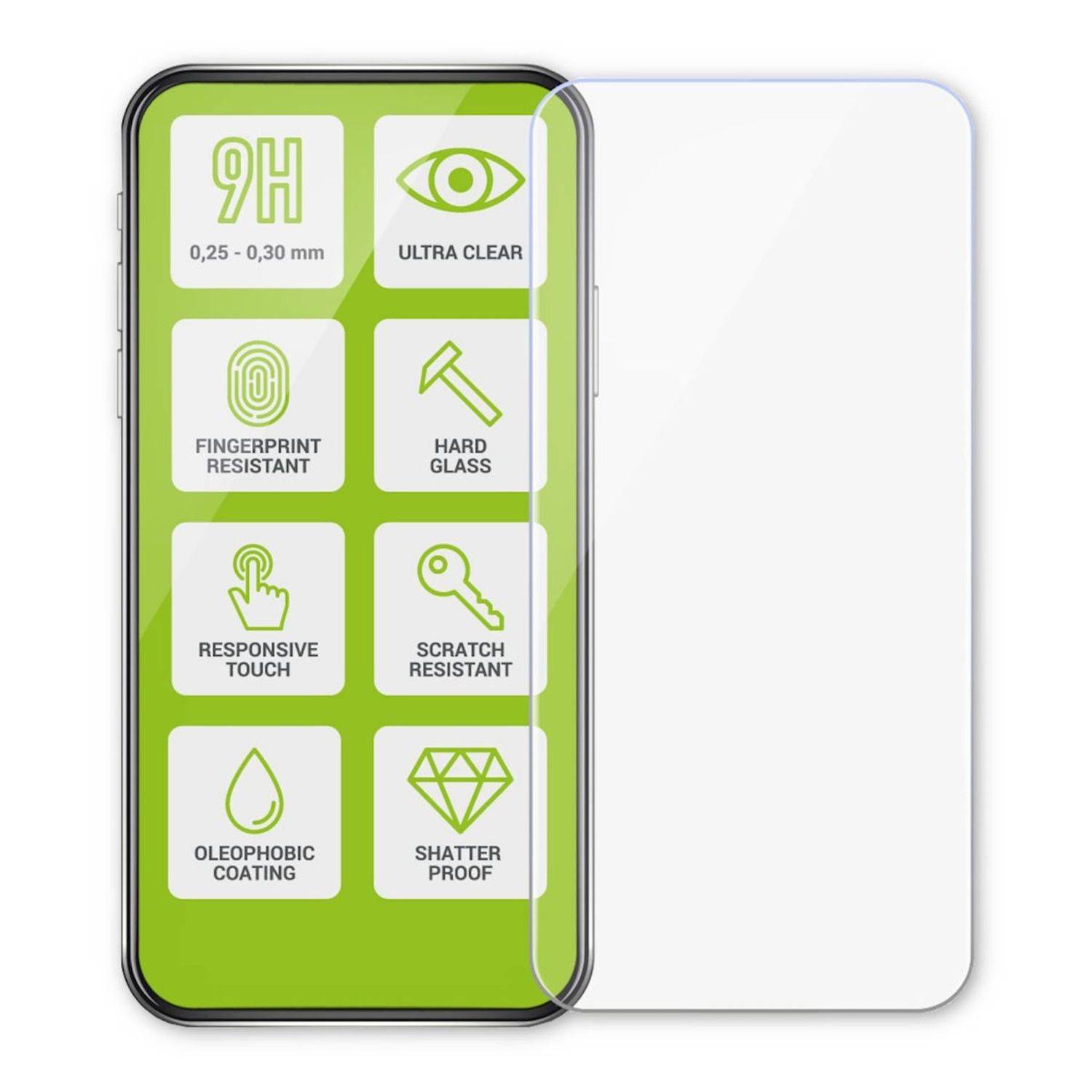 Für Oppo Reno 13 5G 1x 2.5D 0,26 mm H9 Hart Glas Transparent Display Schutz Folie