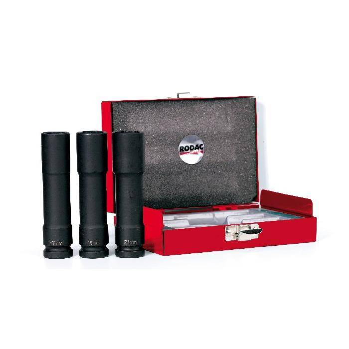 1/2" Stecknüsse (L) + Kunststoff Stop (3 S.)