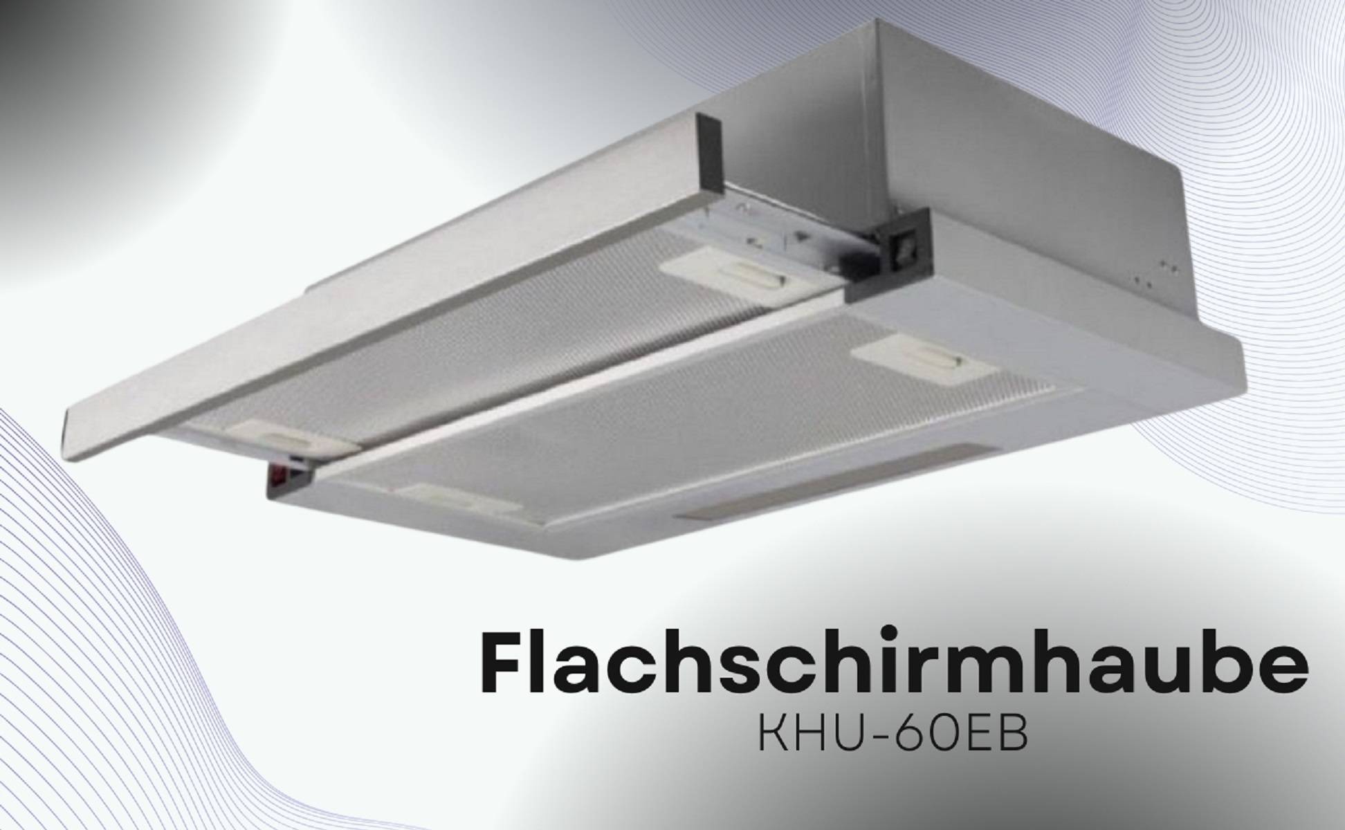 PKM Flachschirmhaube KHU-60EB 60cm Dunstabzugshaube ausziehbar Edelstahlblende