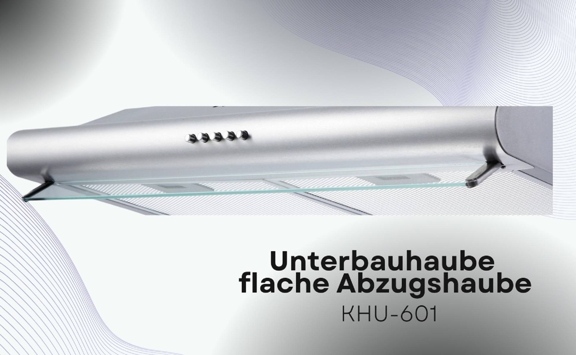 PKM Unterbauhaube KHU-601 60cm Glaswrasenschirm Dunstabzugshaube Umluft Abluft LED