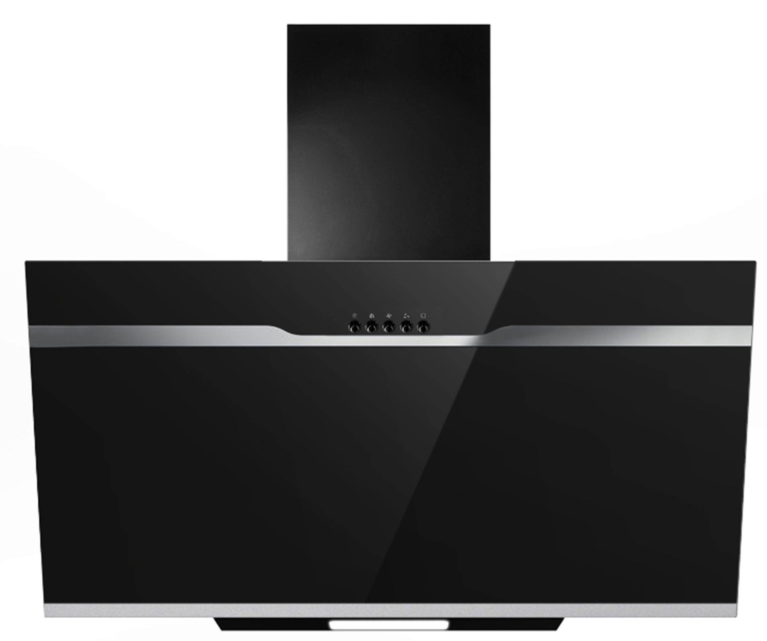 PKM Kopffreihaube DSH60-BL 60cm Glas schwarz Dunstabzugshaube Umluft Abluft LED