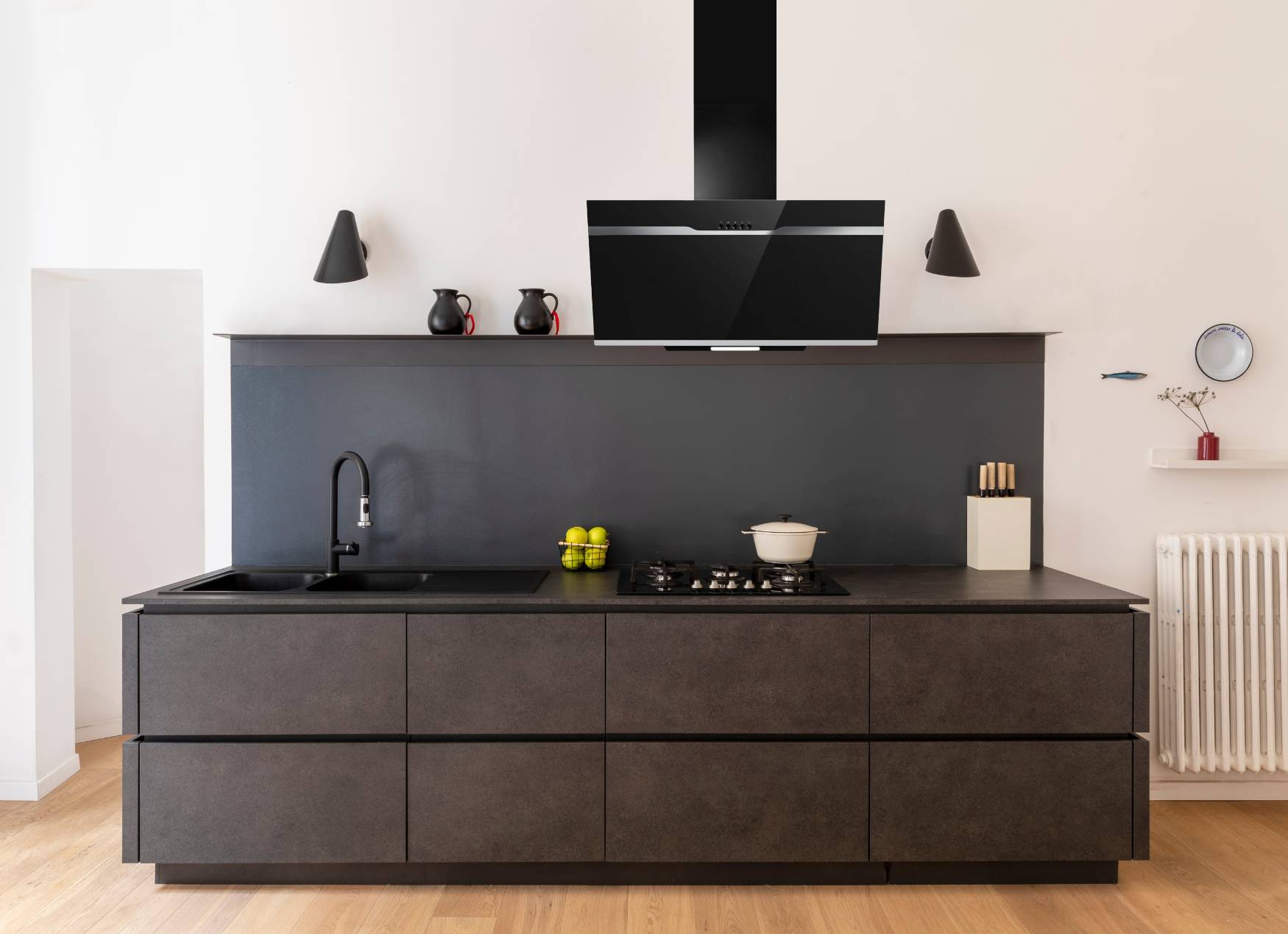 PKM Kopffreihaube DSH60-BL 60cm Glas schwarz Dunstabzugshaube Umluft Abluft LED