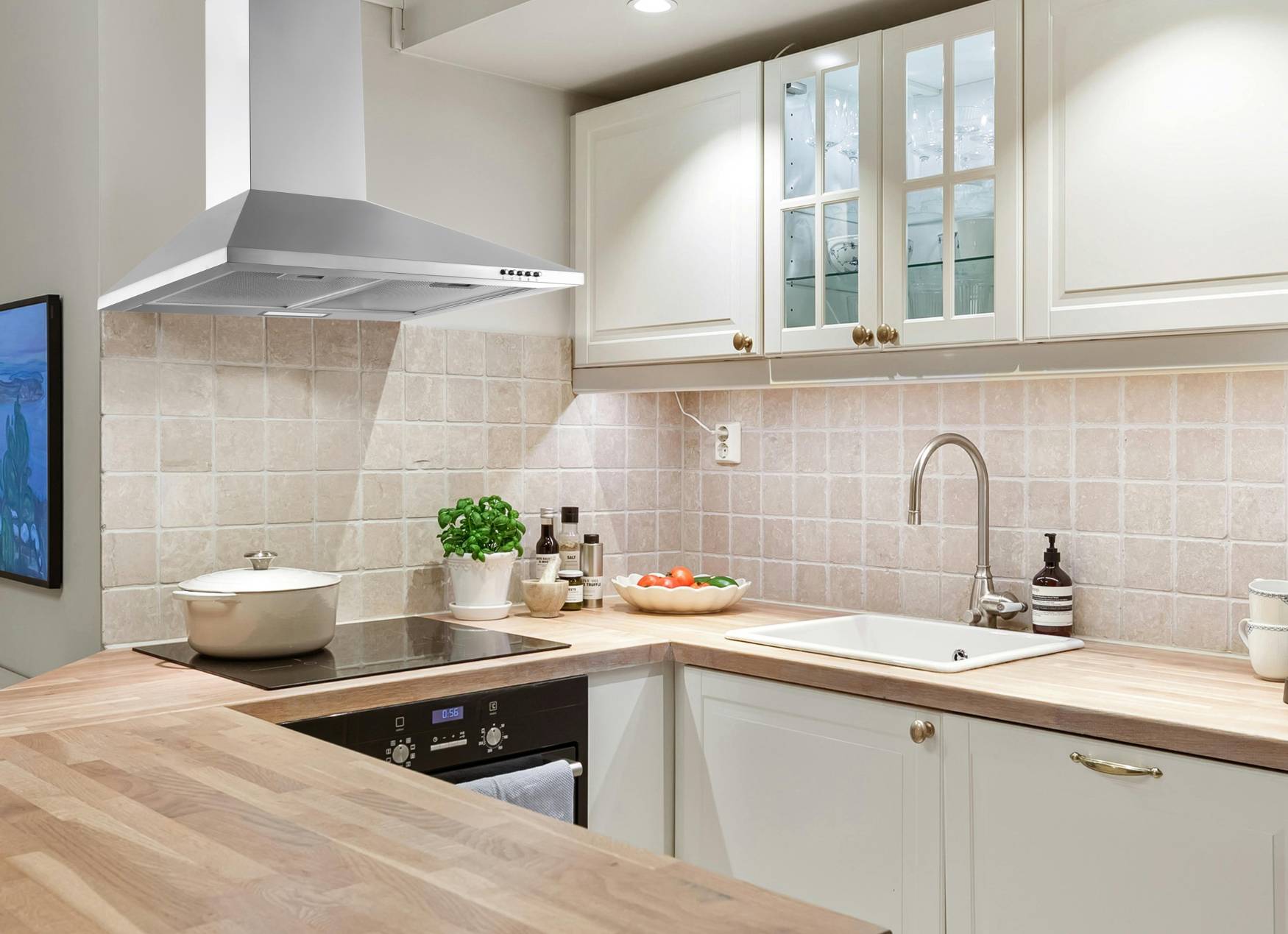 PKM Kaminabzugshaube KH-60KH-S 60 cm Edelstahl Dunstabzugshaube Wandesse