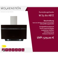 Wolkenstein Kopffreihaube SL S5-80 ABTZ - 80 cm, schwarz, Dunstabzugshaube Wolkenstein Kopffreihaube SL S5-80 ABTZ - 80 cm, schwarz, Dunstabzugshaube