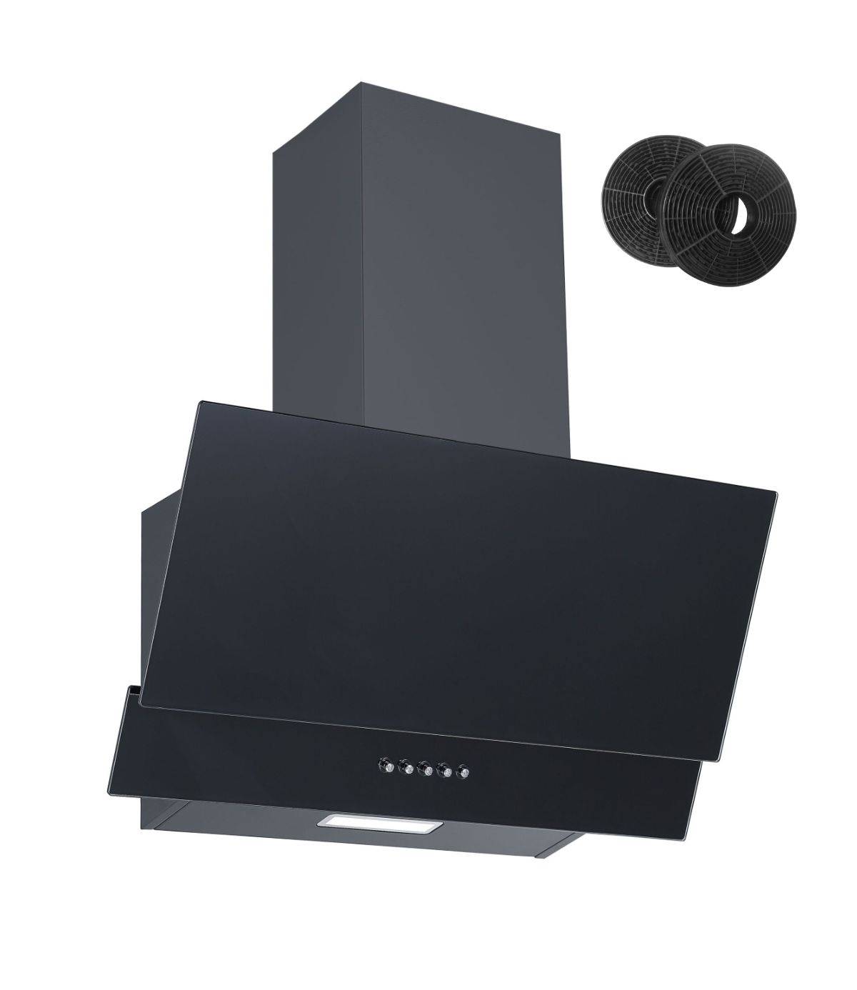 PKM Kopffreihaube KH9039H Glas moderne Dunstabzugshaube schwarz 60cm