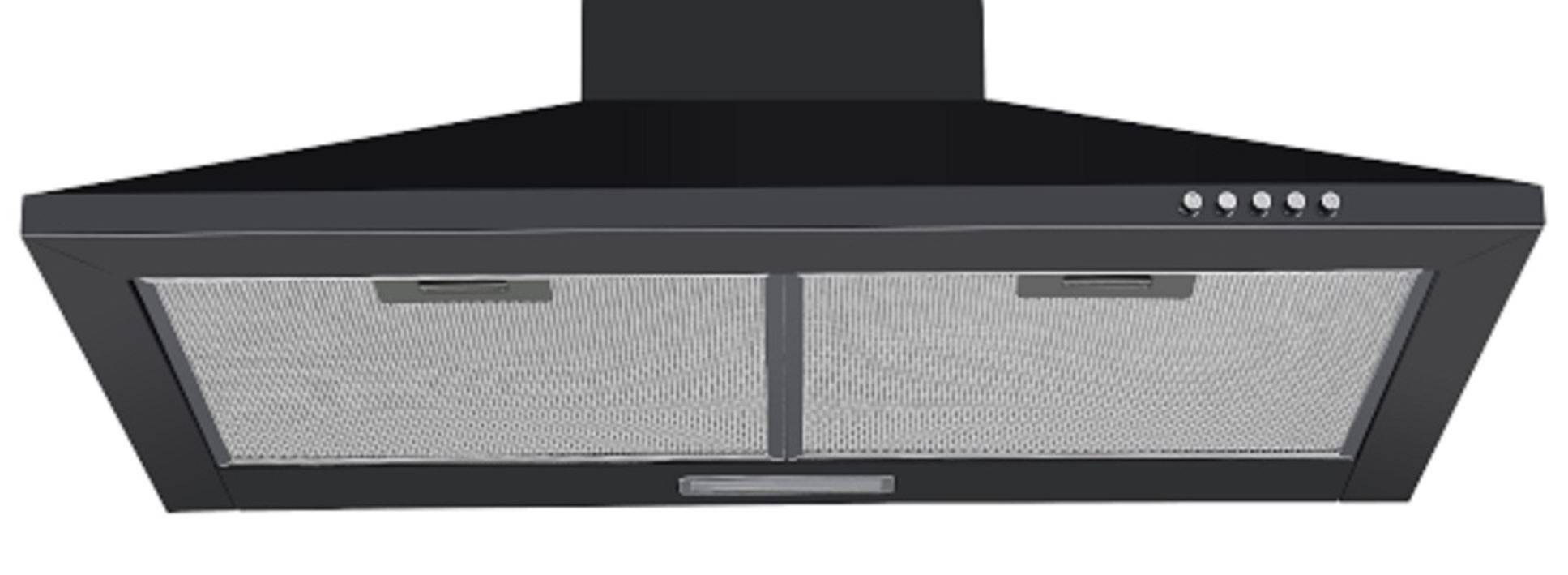 PKM Kaminabzugshaube 6091BH - 60cm, schwarz, LED, Wandesse, Dunstabzugshaube