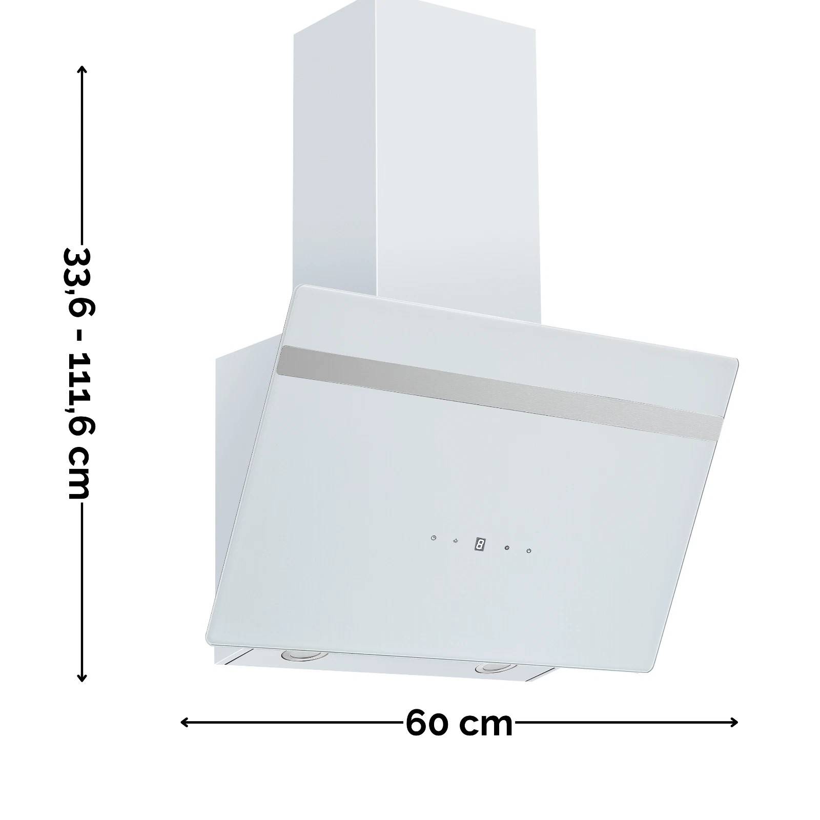 PKM Kopffreihaube S20-60AWTH - 60cm, weiß, Touch-Control, LED, Dunstabzugshaube