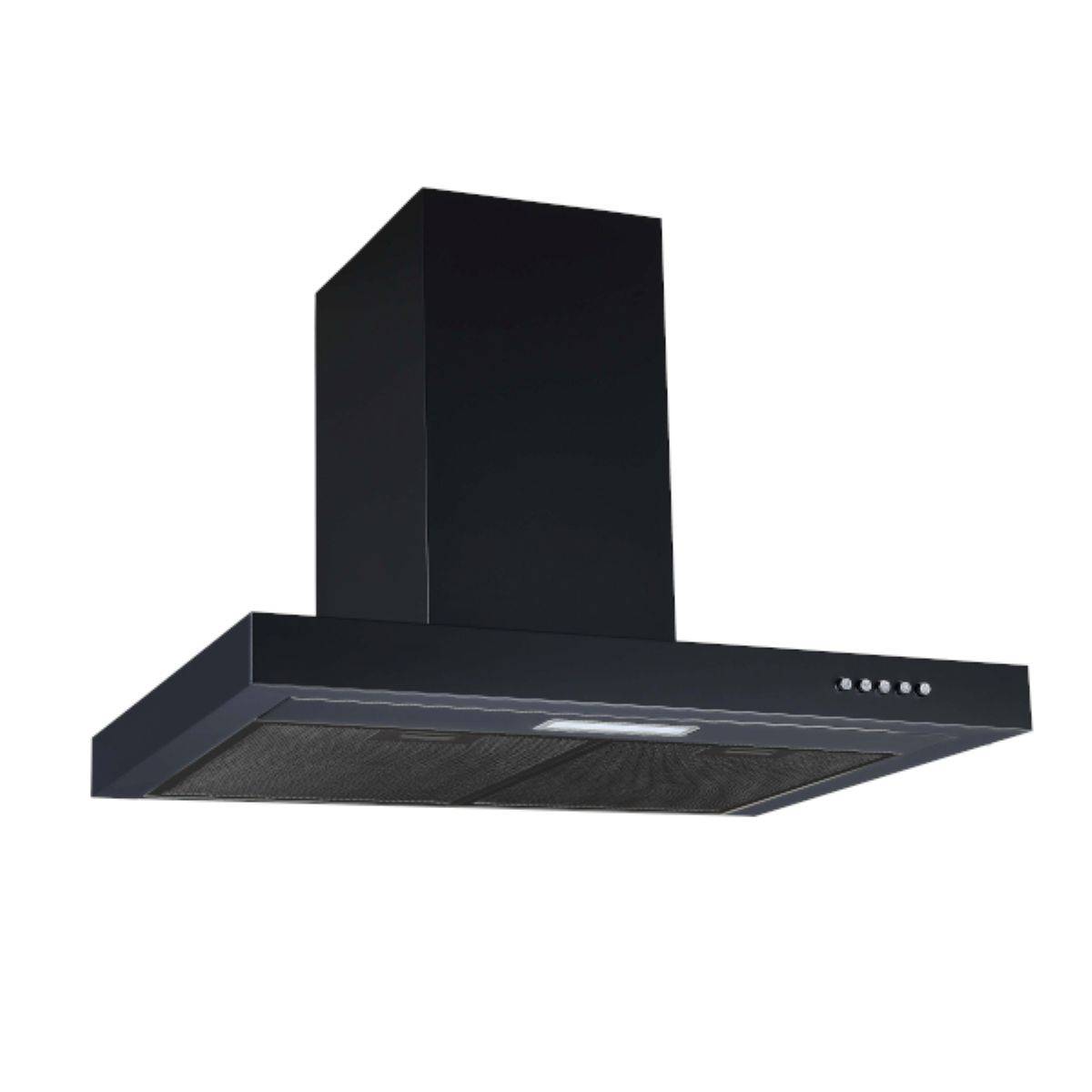 PKM Kaminabzugshaube 6004BH - 60cm, schwarz, Edelstahl, LED, Dunstabzugshaube