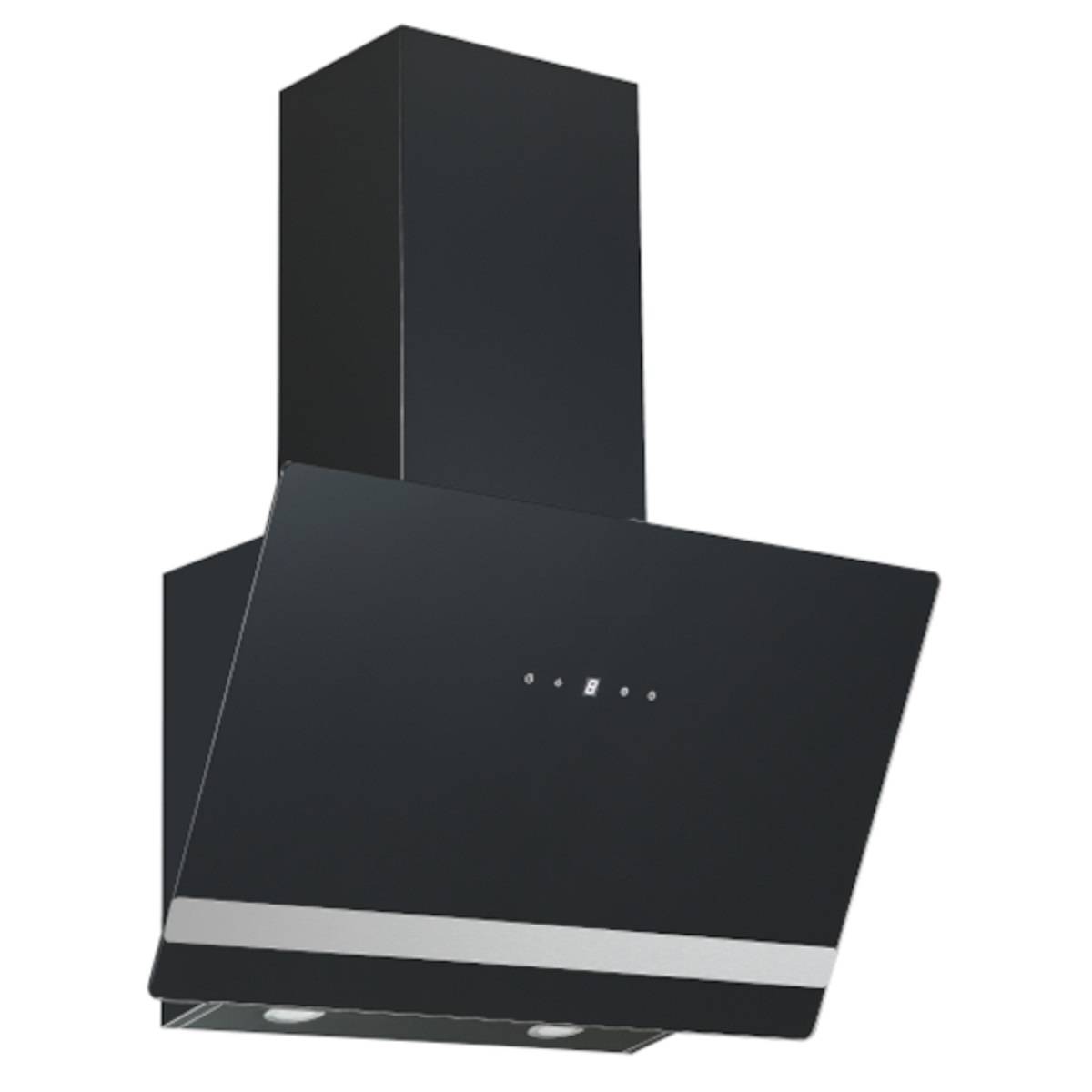 PKM Kopffreihaube S21-60ABTH - 60cm, schwarz, Touch-Control, LED, Schräghaube