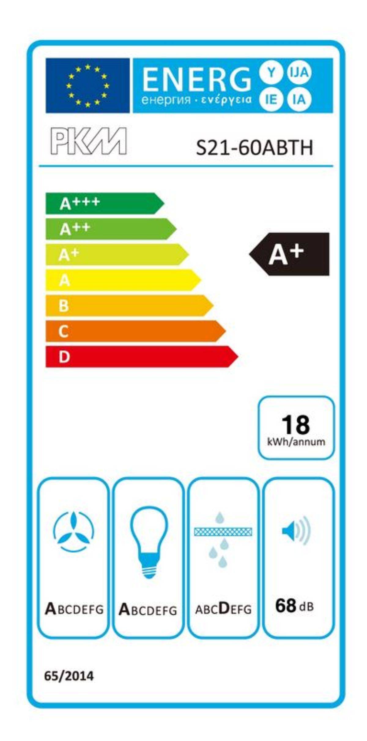 PKM Kopffreihaube S21-60ABTH - 60cm, schwarz, Touch-Control, LED, Schräghaube