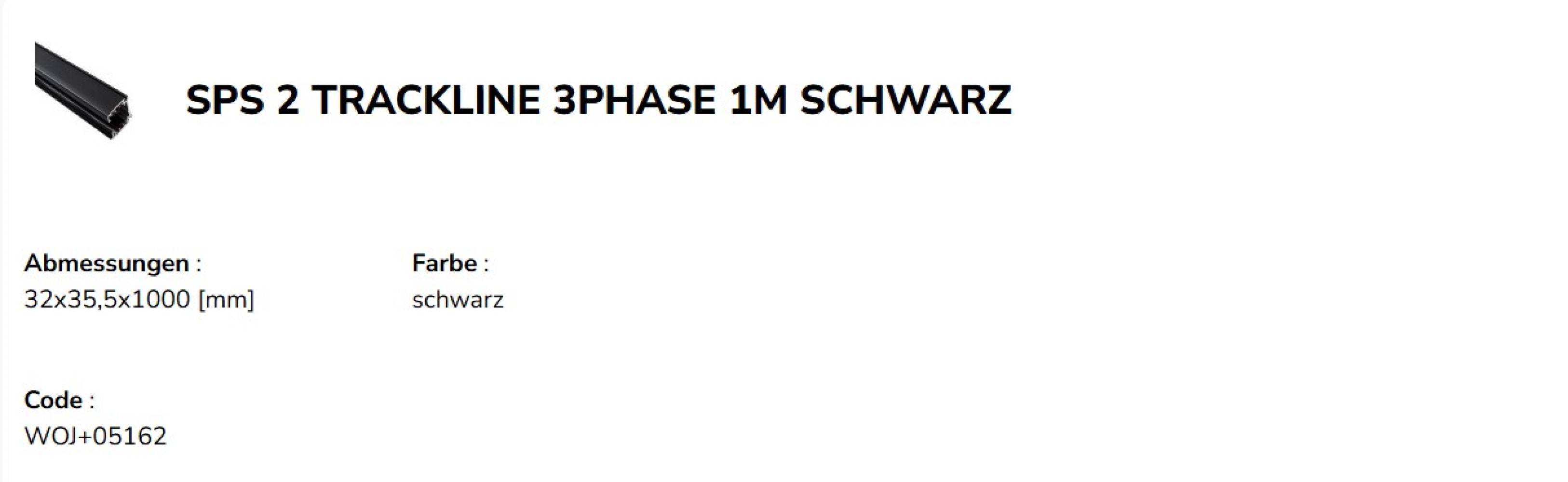 Spectrum LED 3-Phasen Stromschiene (SPS 2) Aufbau 1m für Schienensystem Leuchten Strahler IP20 schwarz 100 cm