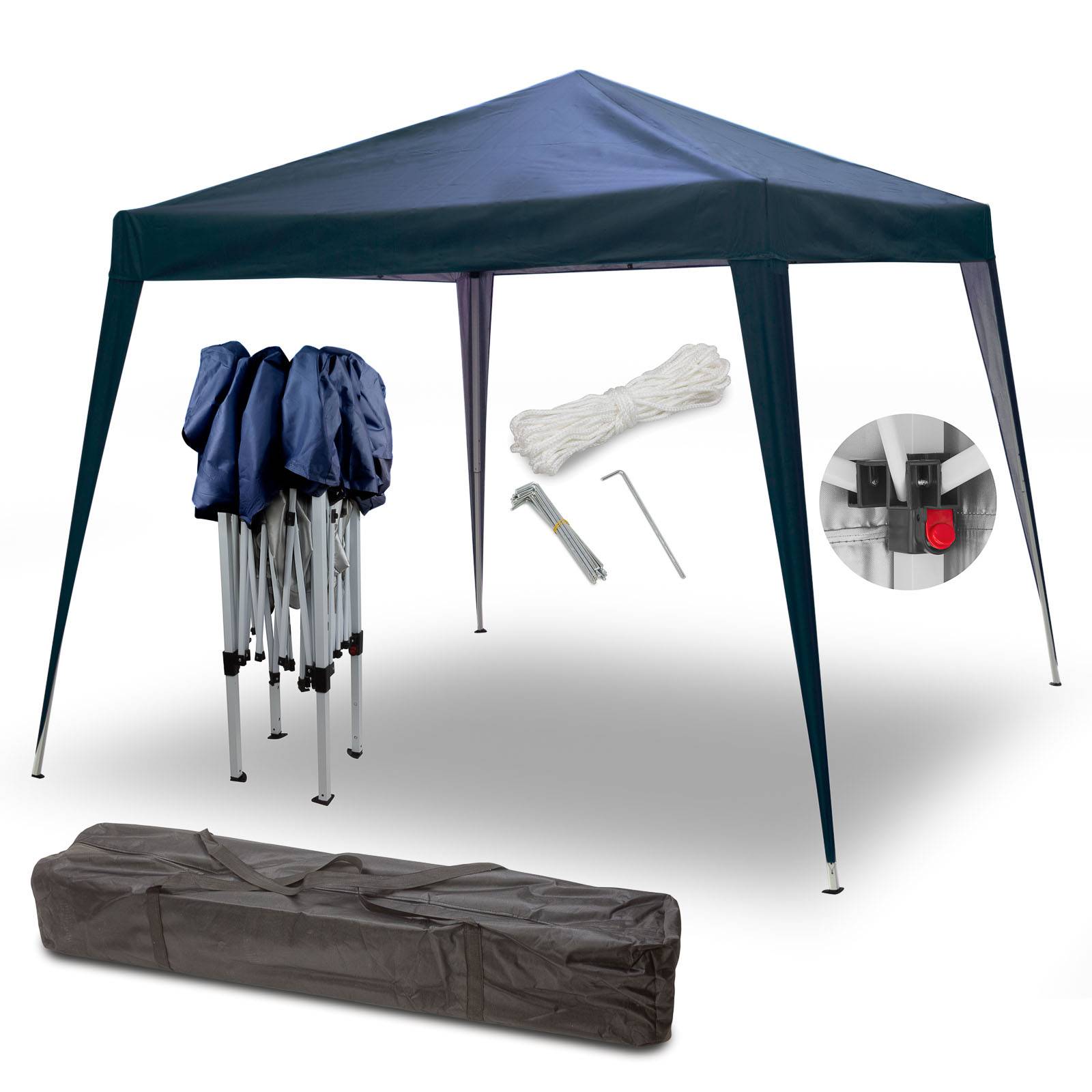 Faltpavillon Partyzelt 3x3m Gartenzelt Popup Zelt Transporttasche Marine