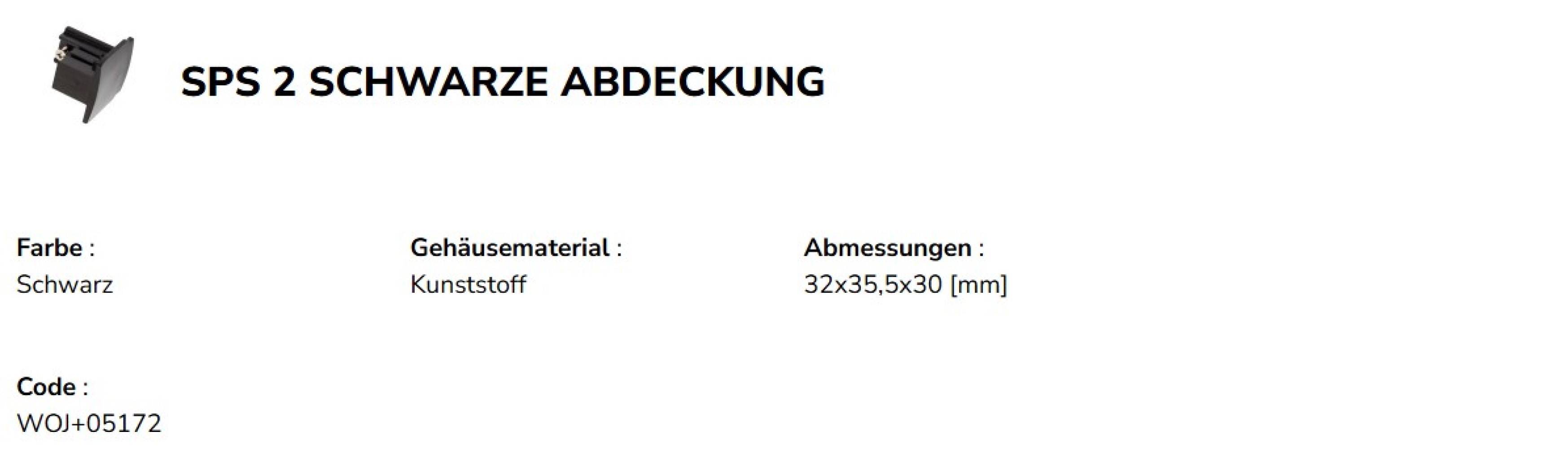 Spectrum LED SPS 2-Endkappe für 3-Phasen Schienensystem Leuchten Strahler IP20 Schwarz