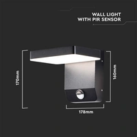 V-TAC LED-Fluter VT-11020S, EEK: E, 17 W, 2580 lm, 4000 K, Bewegungssensor, schwarz V-TAC LED-Fluter VT-11020S, EEK: E, 17 W, 2580 lm, 4000 K, Bewegungssensor, schwarz