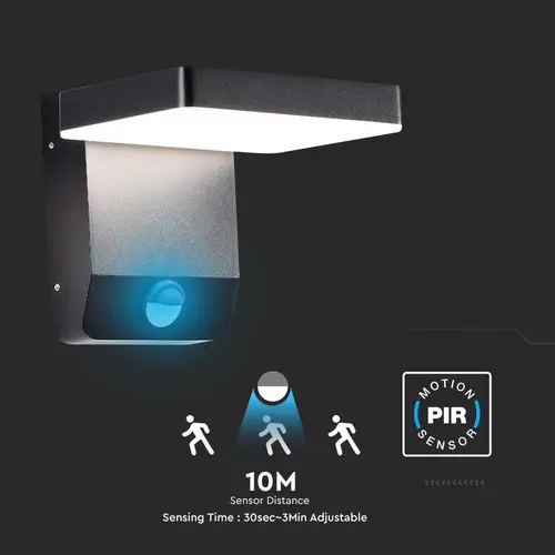 V-TAC LED-Fluter VT-11020S, EEK: E, 17 W, 2580 lm, 4000 K, Bewegungssensor, schwarz V-TAC LED-Fluter VT-11020S, EEK: E, 17 W, 2580 lm, 4000 K, Bewegungssensor, schwarz