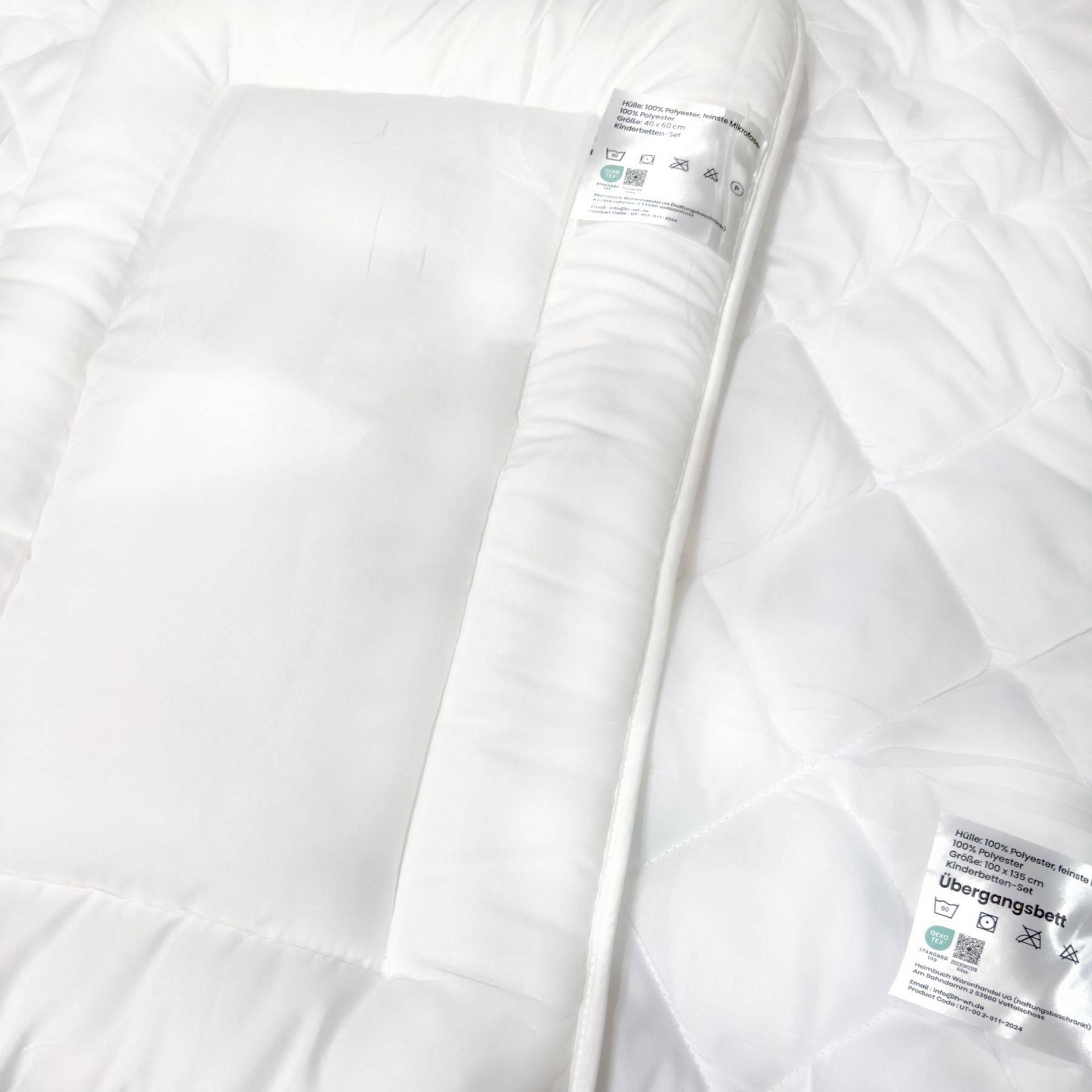Kinderbett 2 tlg Microfaser Set 100x135cm 40x60cm Decke Kissen Kinder Betten-Set