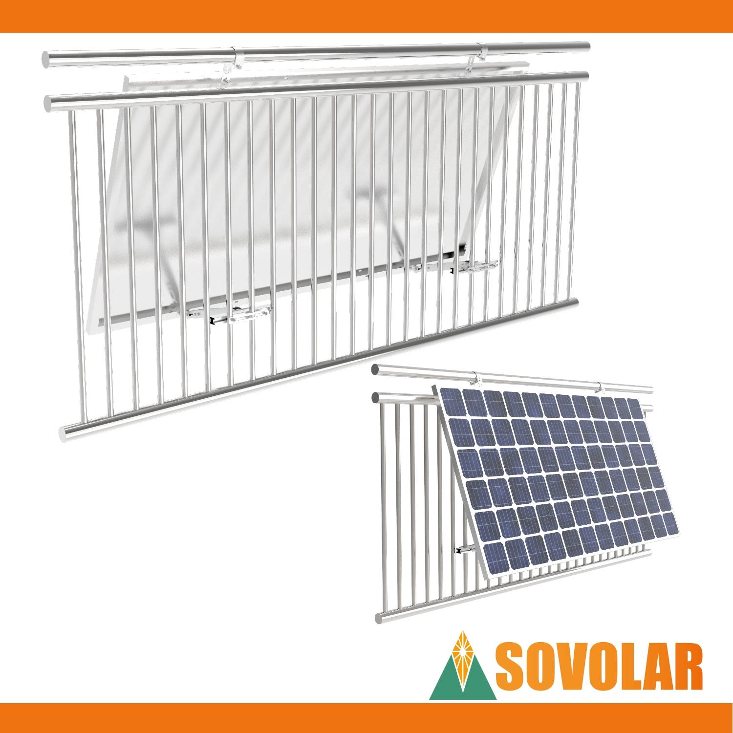 Balkonkraftwerk Halterung Balkon Geländer 10-30° Individuell Verstellbar Balkongeländer