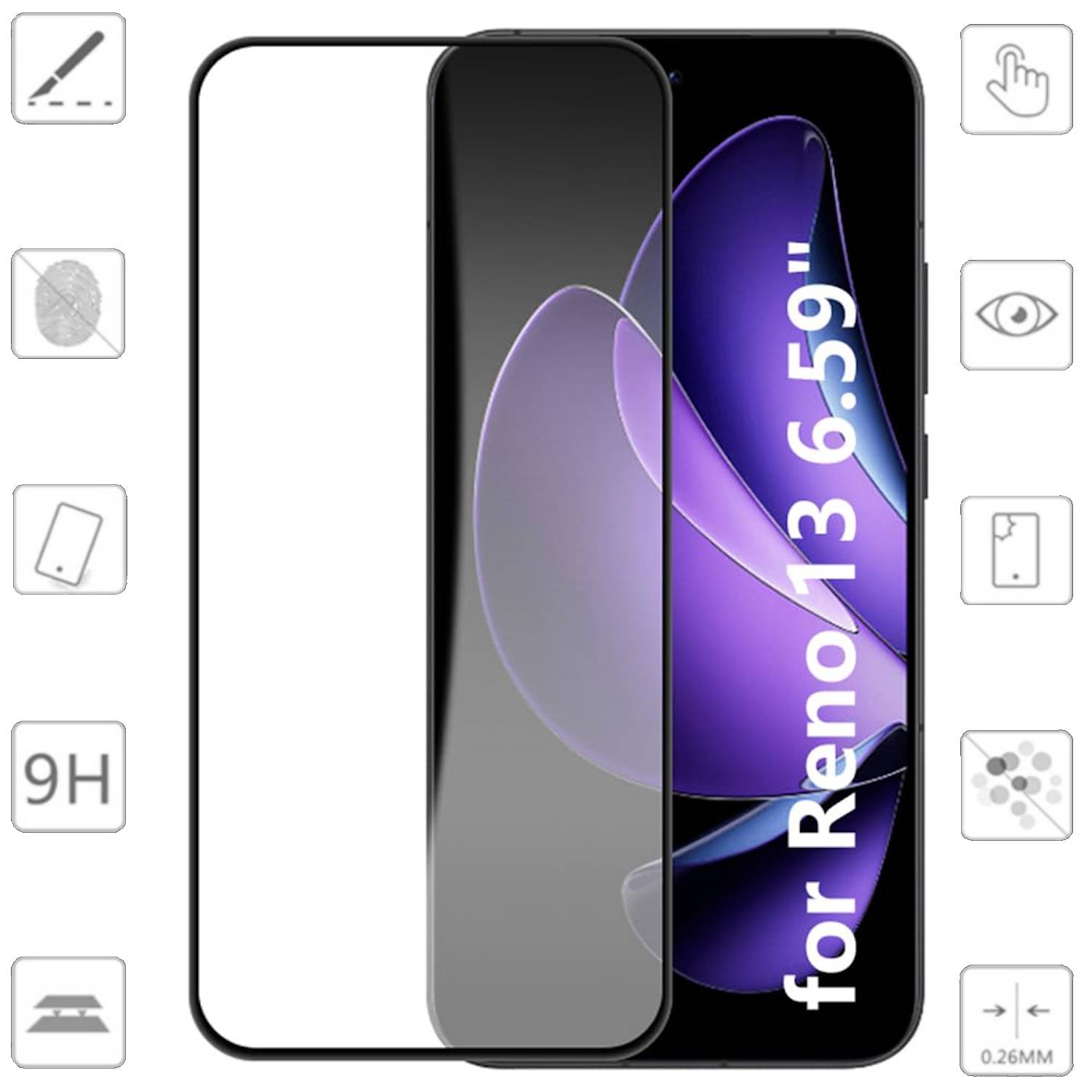 Für Oppo Reno 13 5G 2x 3D Premium Display Full LCD H9 0,3mm Hart Glas Folie Schutz