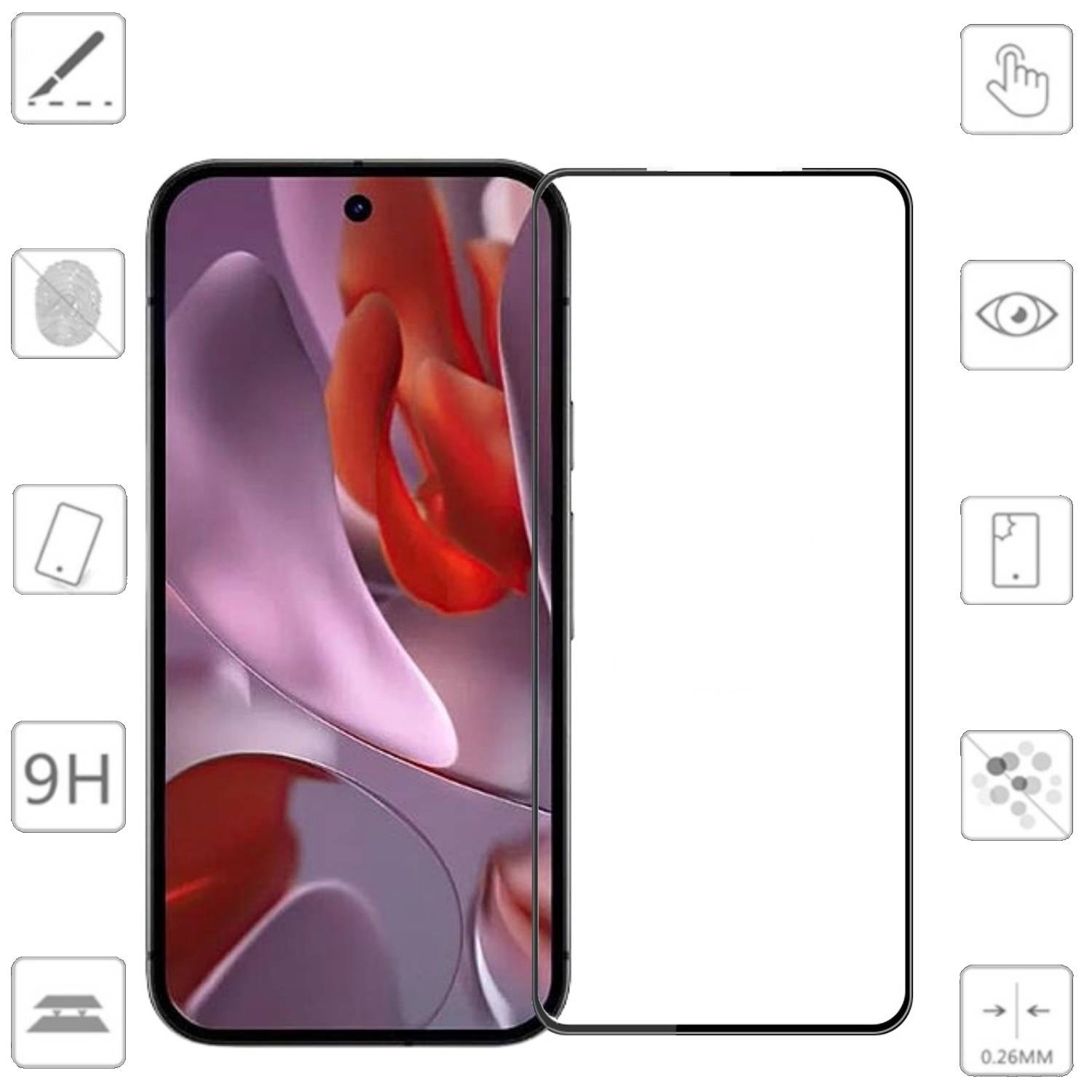 Für Google Pixel 9a 2x 3D Premium Display Full LCD H9 0,3mm Hart Glas Folie Schutz