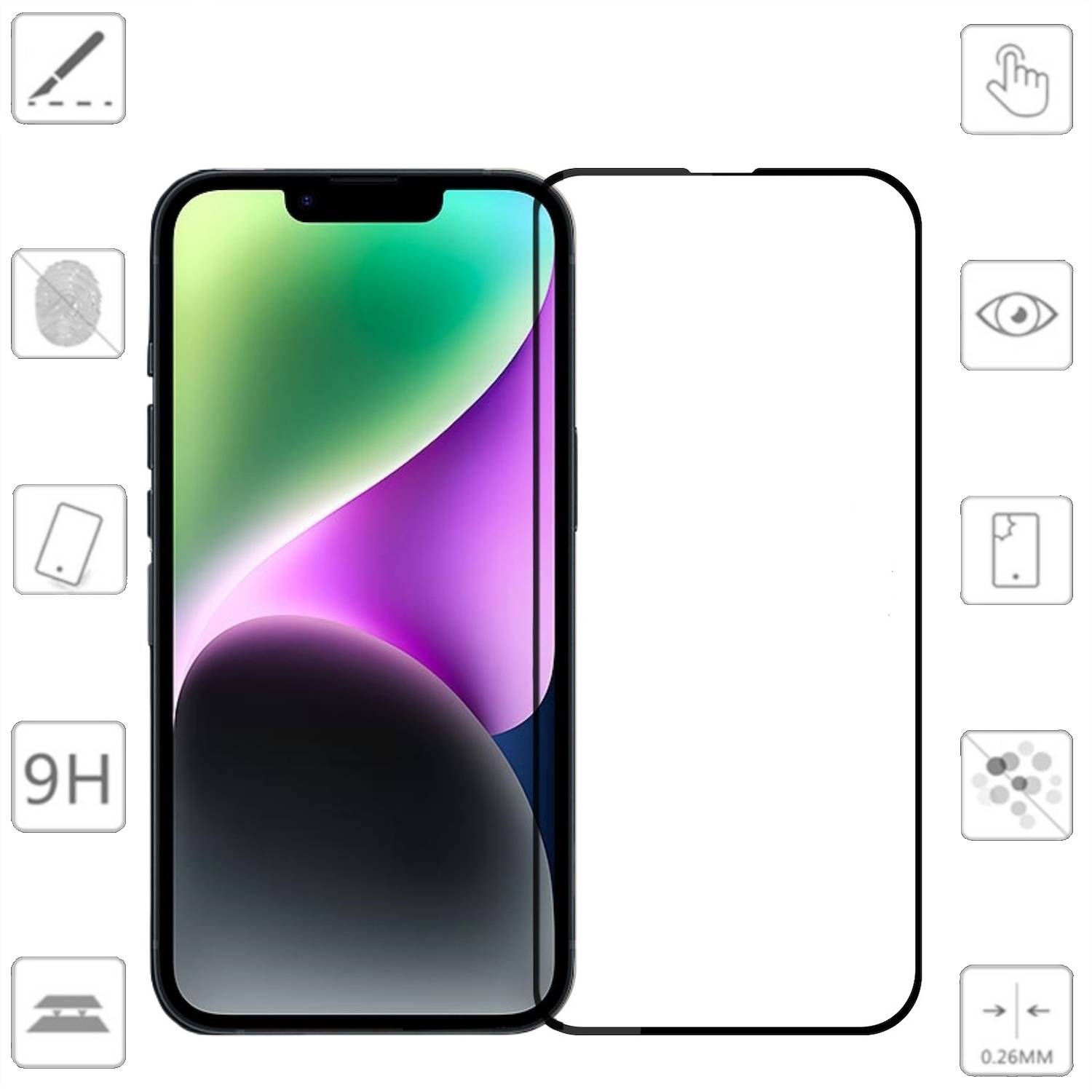 Displayschutz Glas H9 Hart für Apple iPhone 17e / 16e LCD 1x dünn 3D Schutz