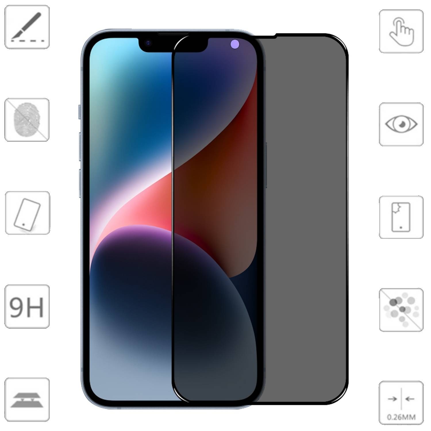 Display Schutzglas Privacy für Apple iPhone 17e / 16e 1x H9 Folie Antispionage