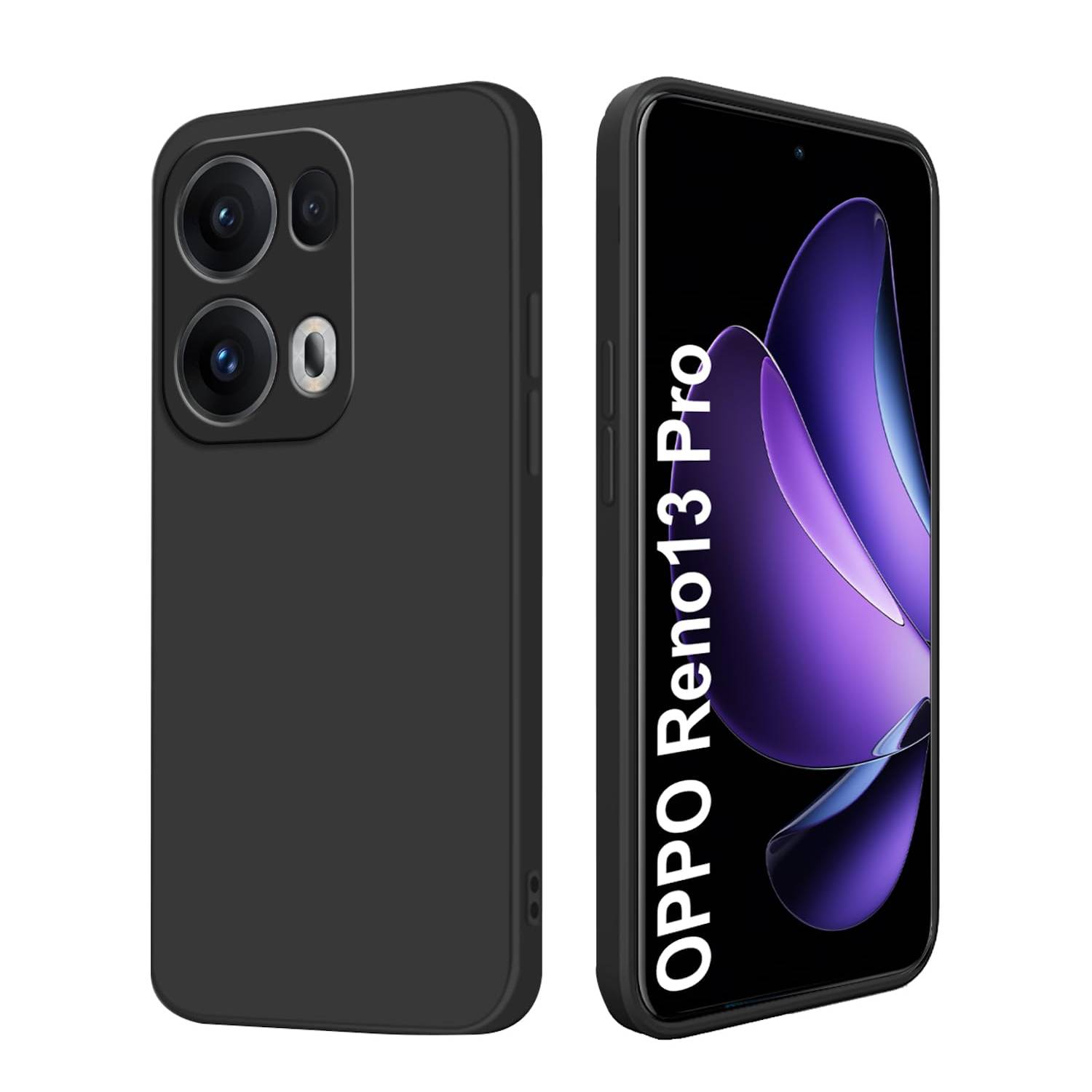 Für Oppo Reno 13 Pro 5G Silikon TPU Schutz Hülle Cover Flexibel ultra dünn Schwarz