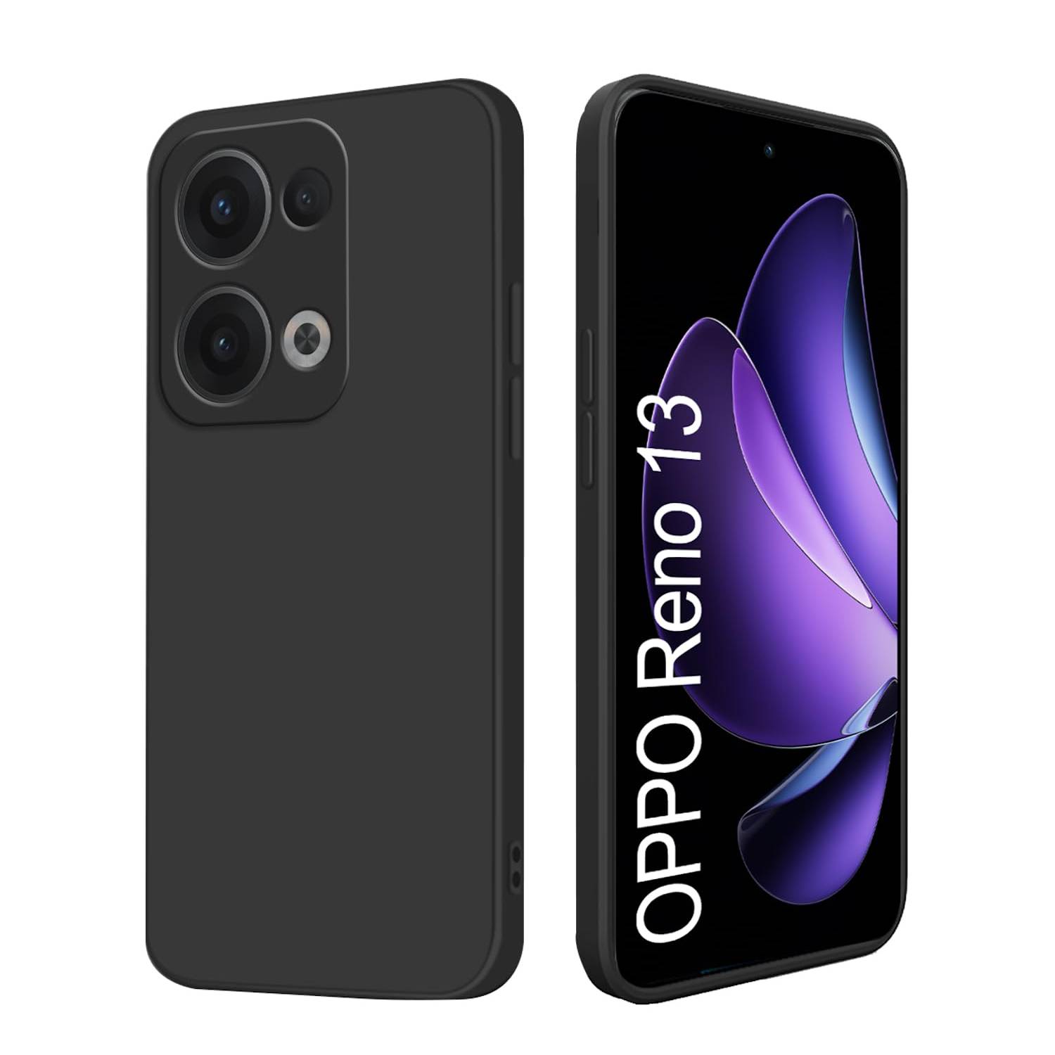 Für Oppo Reno 13 5G Silikon TPU Schutz Hülle Cover Flexibel ultra dünn Schwarz