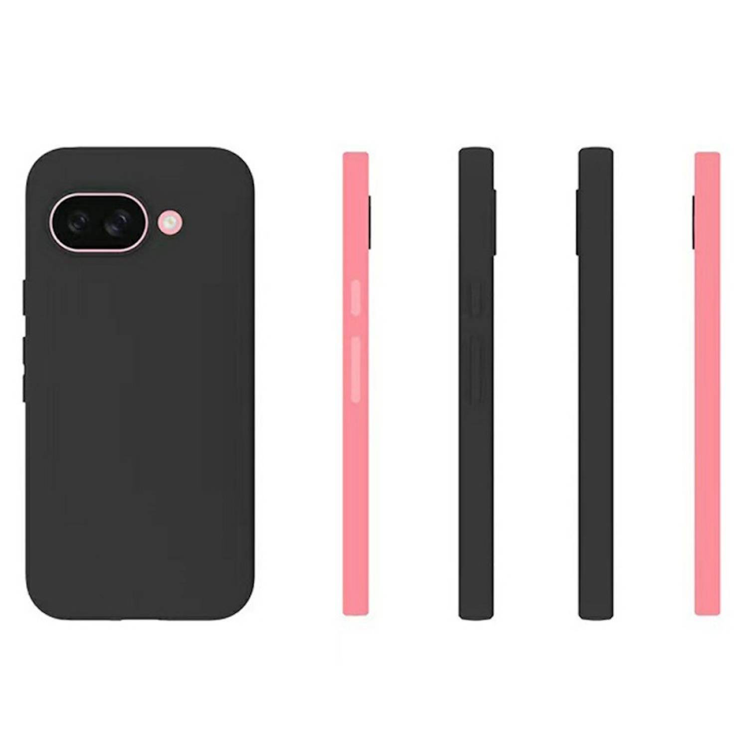 Für Google Pixel 9a Silikon TPU Schutz Handy Hülle Schwarz + H9 Hart Glas Folie