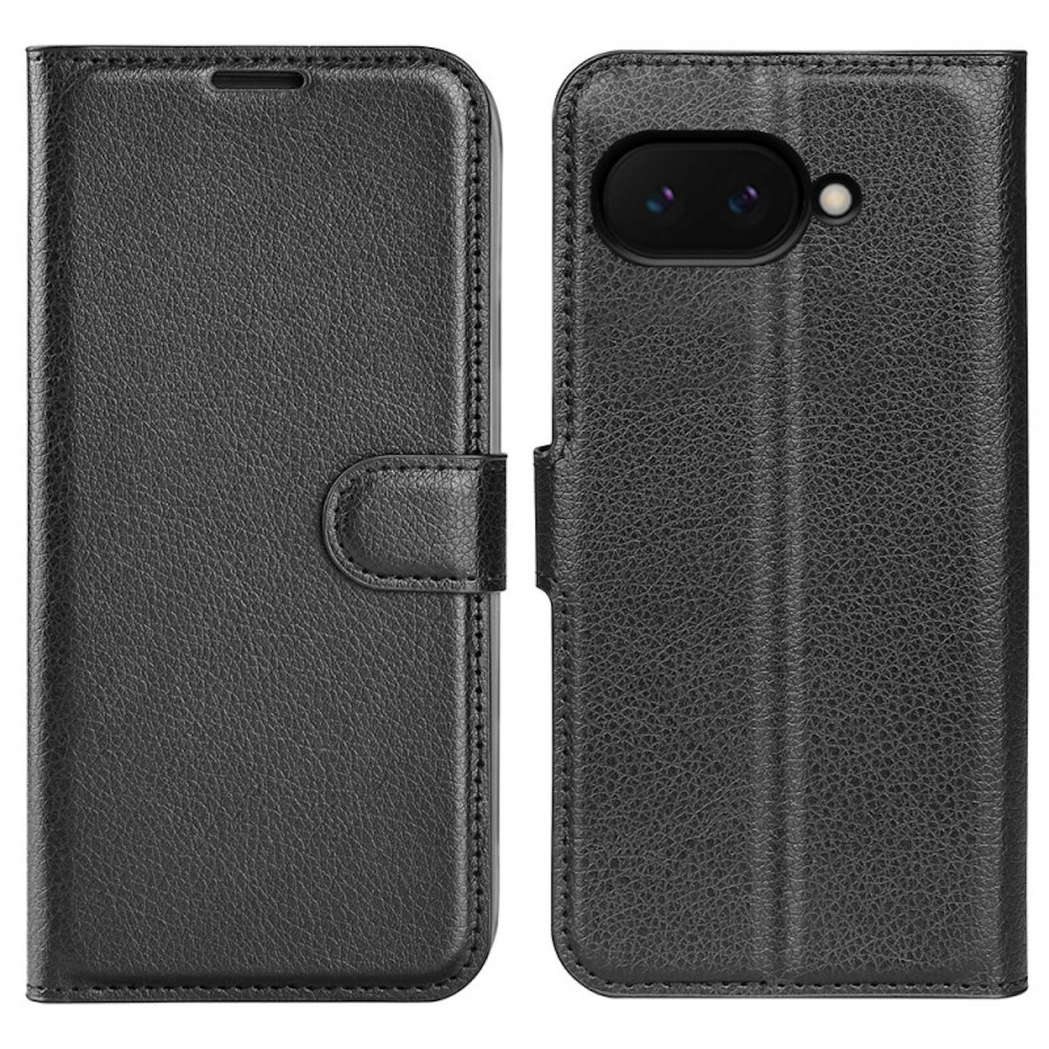 Für Google Pixel 9a Smart Handy Tasche Schwarz Etuis Kunst-Leder Hülle Cover Case Book