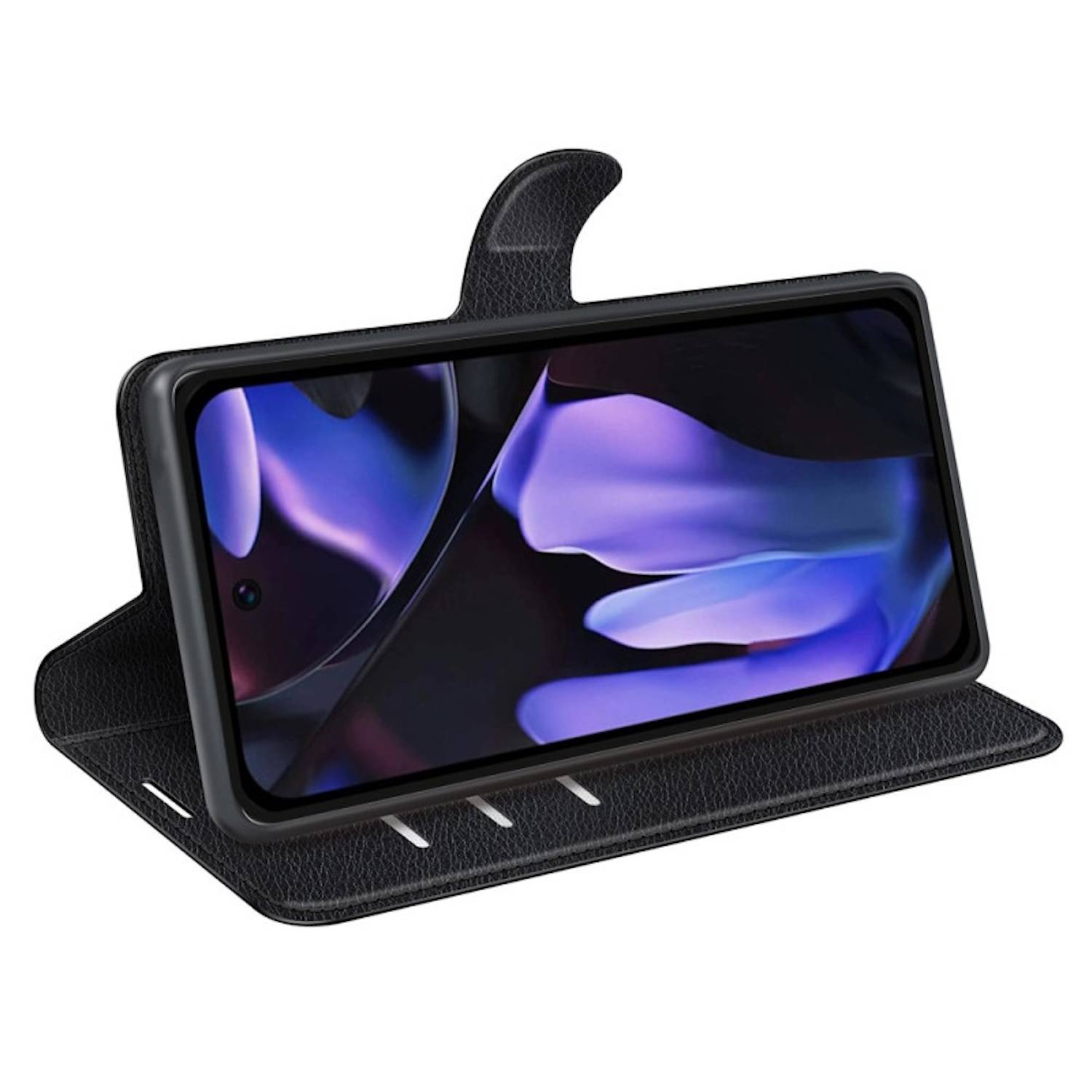 Für Google Pixel 9a Kunstleder Book Wallet Case Tasche Schwarz + H9 Hart Glas