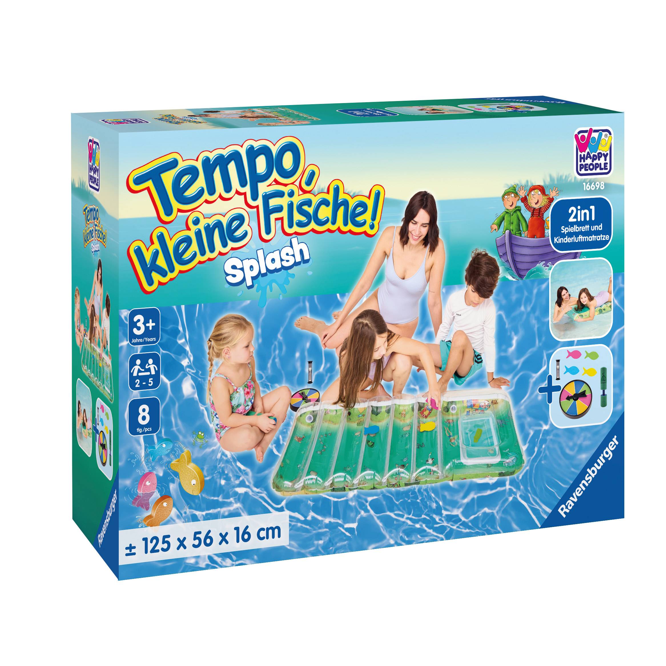 Happy People 16698 - Tempo kleine Fische! Kinderluftmatratze - Das Wettschwimmen gegen die Zeit