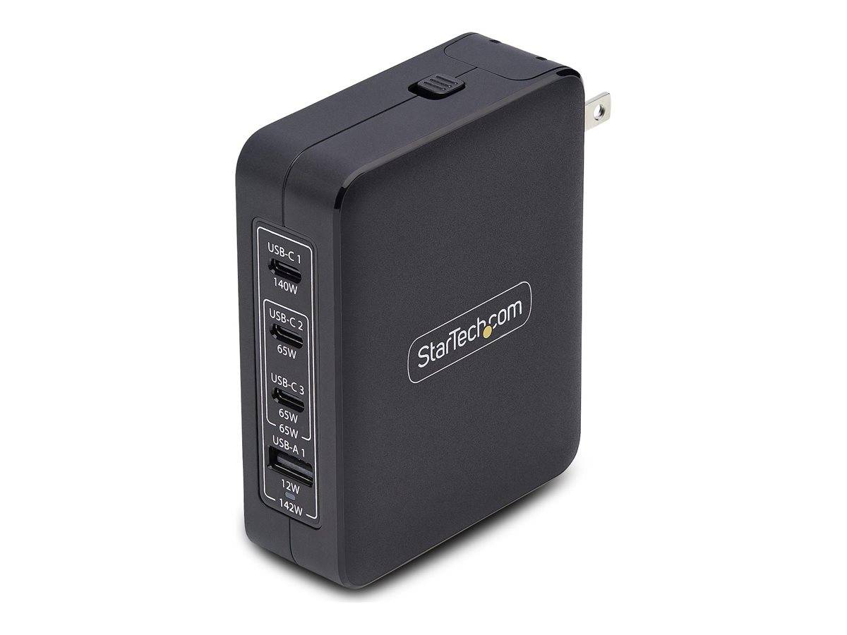 StarTech.com 140W USB-C Wall Charger, USB-C/USB-A, PD GaN Power Adapter - Netzteil - GaN-Technologie - 140 Watt - 5 A - Power Delivery 3.1 -
