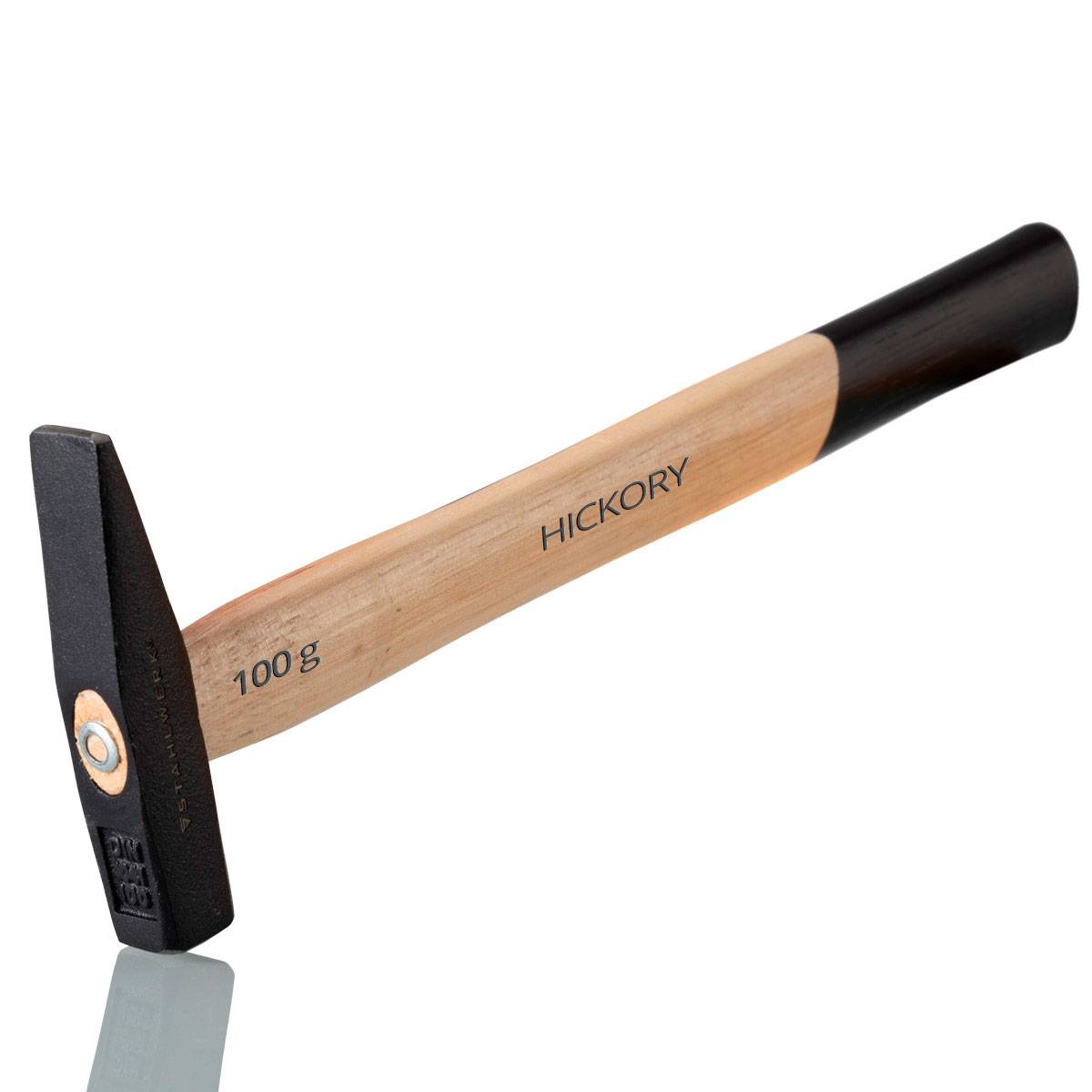 STAHLWERK 3 x Hammer Schlosserhammer 100g robuster Stahlkopf, Griff aus Hickory