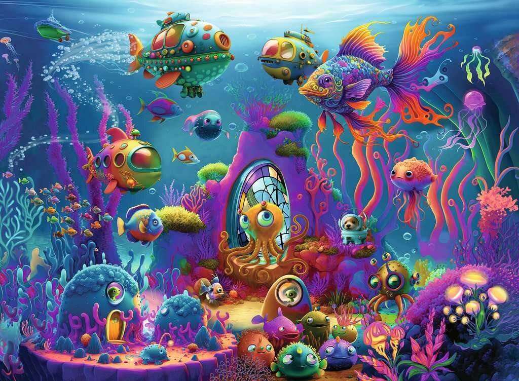 RAVENSBURGER Puzzle Aliens im Ozean XXL 150 Teile