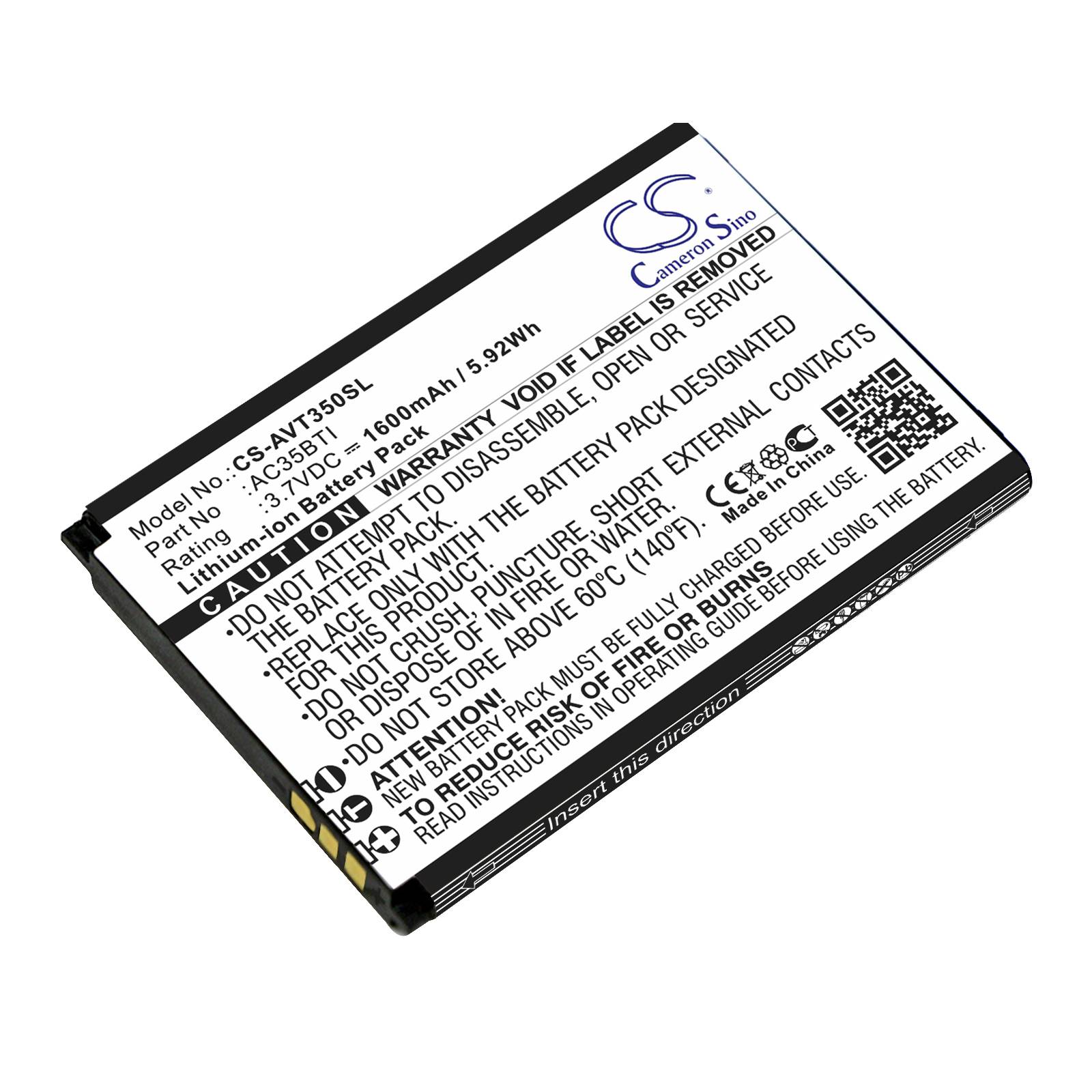 Ersatzakku - CS-AVT350SL - Archos 64 Xenon - 3,8 Volt 3400mAh Li-Ion