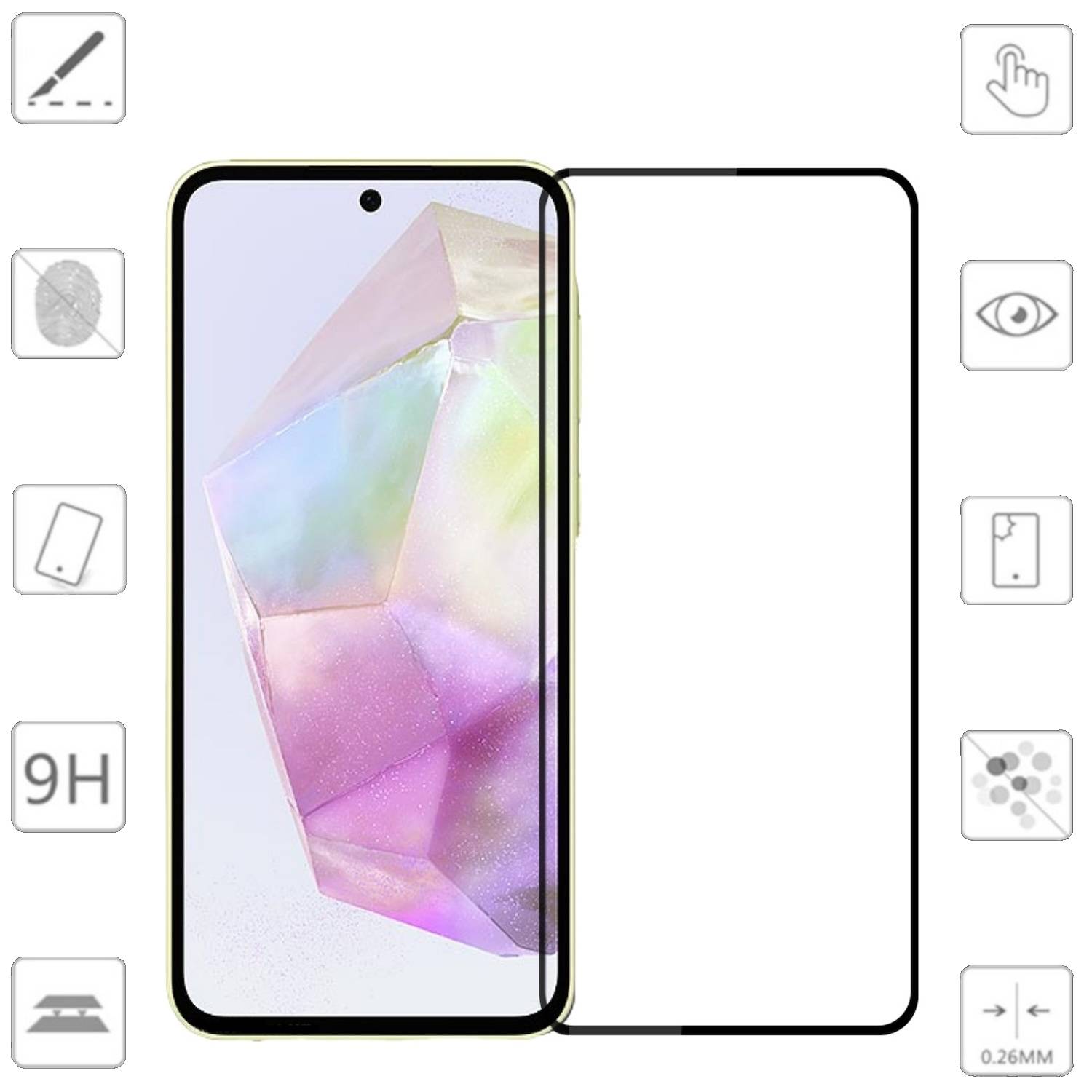 Für Samsung Galaxy A56 / A36 1x 3D Premium Display H9 0,3mm Hart Glas Schutz