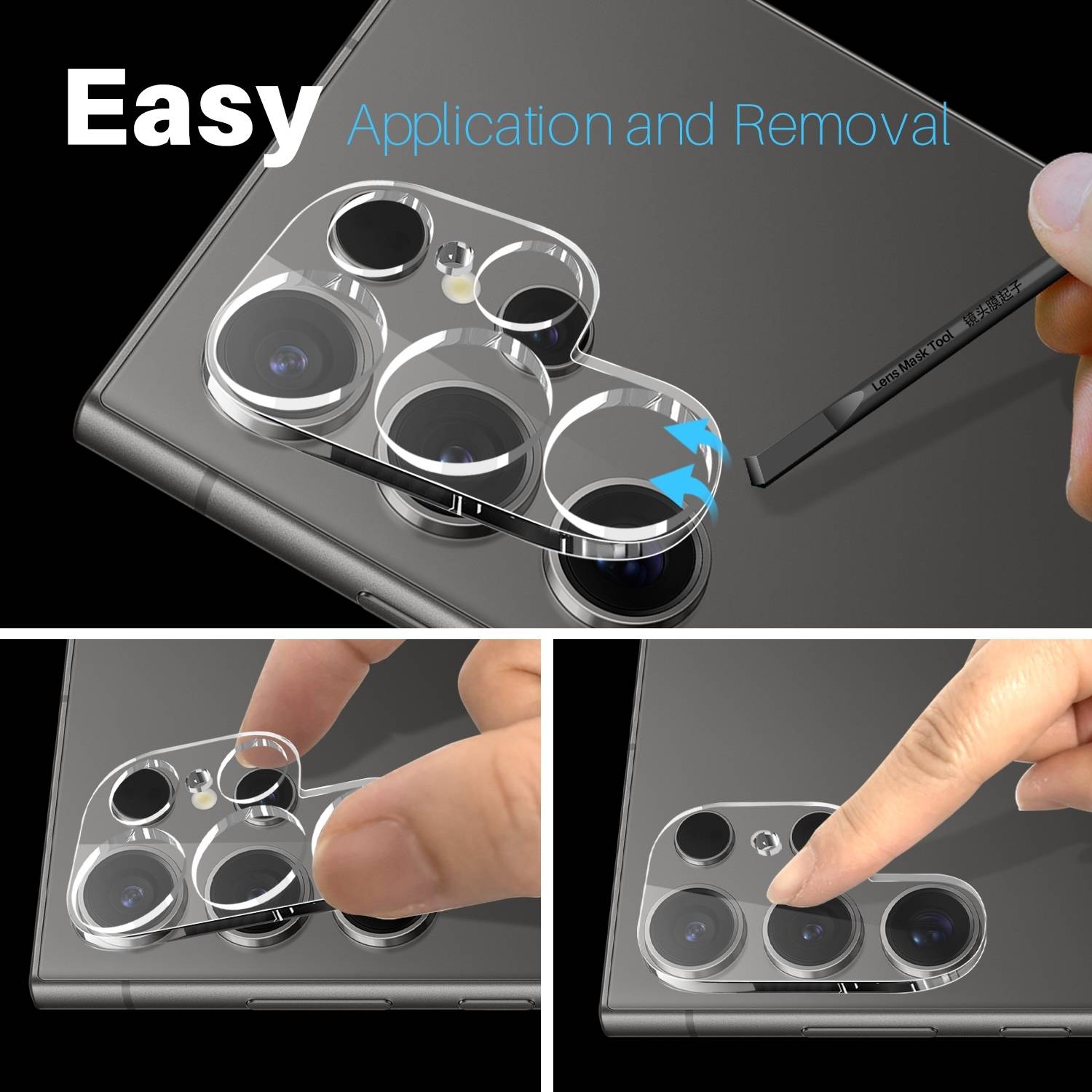 Für Samsung Galaxy S25 Ultra Schutz Hart Glas Kamera Komplettschutz Transparent