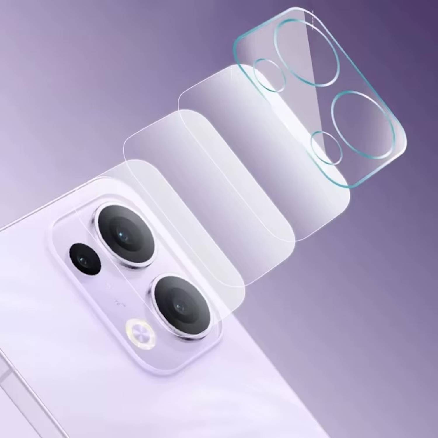 Für Oppo Reno 13 Pro 5G Schutz Hart Glas Back Kamera Komplettschutz Transparent