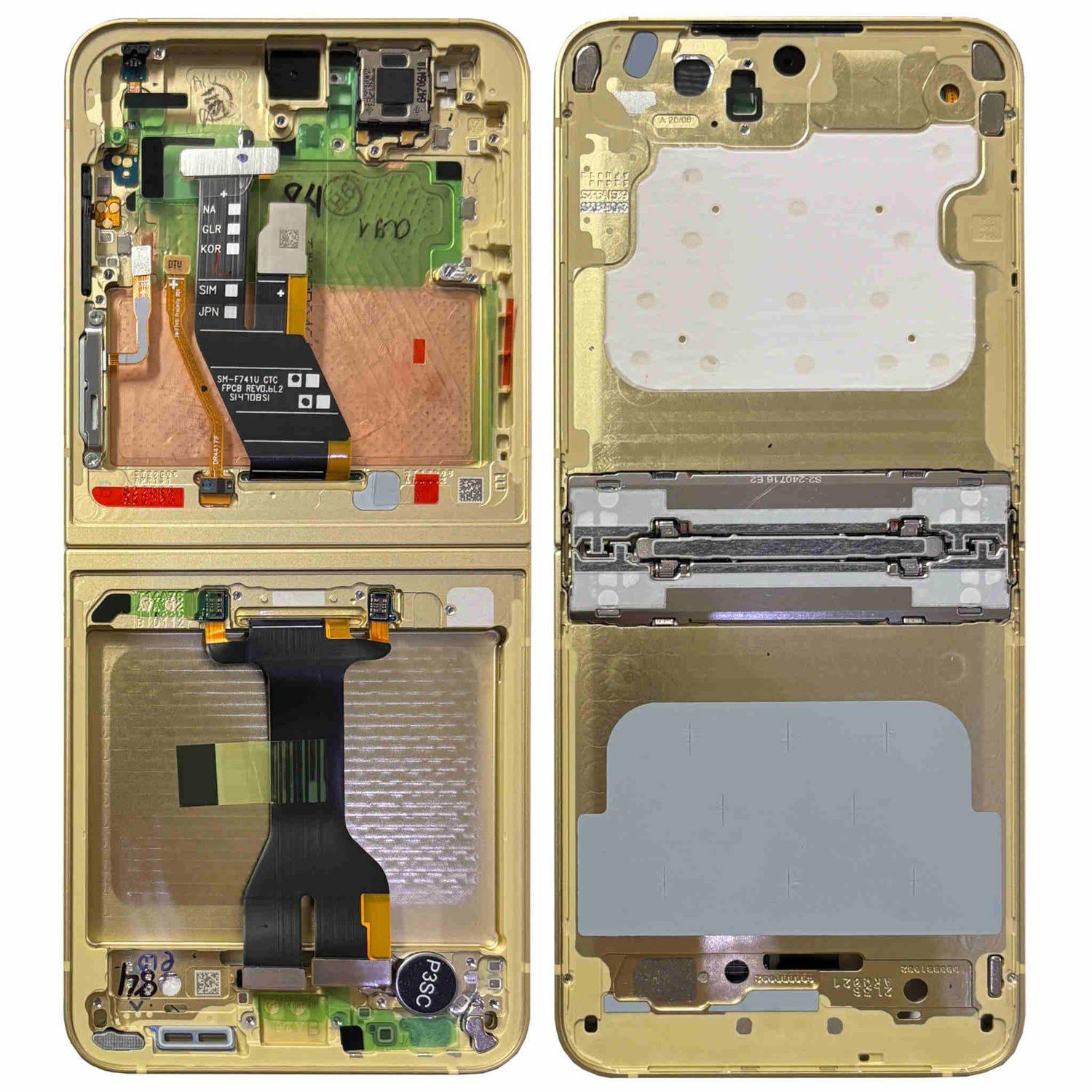Samsung Display LCD Mittelrahmen für Galaxy Z Flip6 GH82-35016B Ersatzteil Gelb