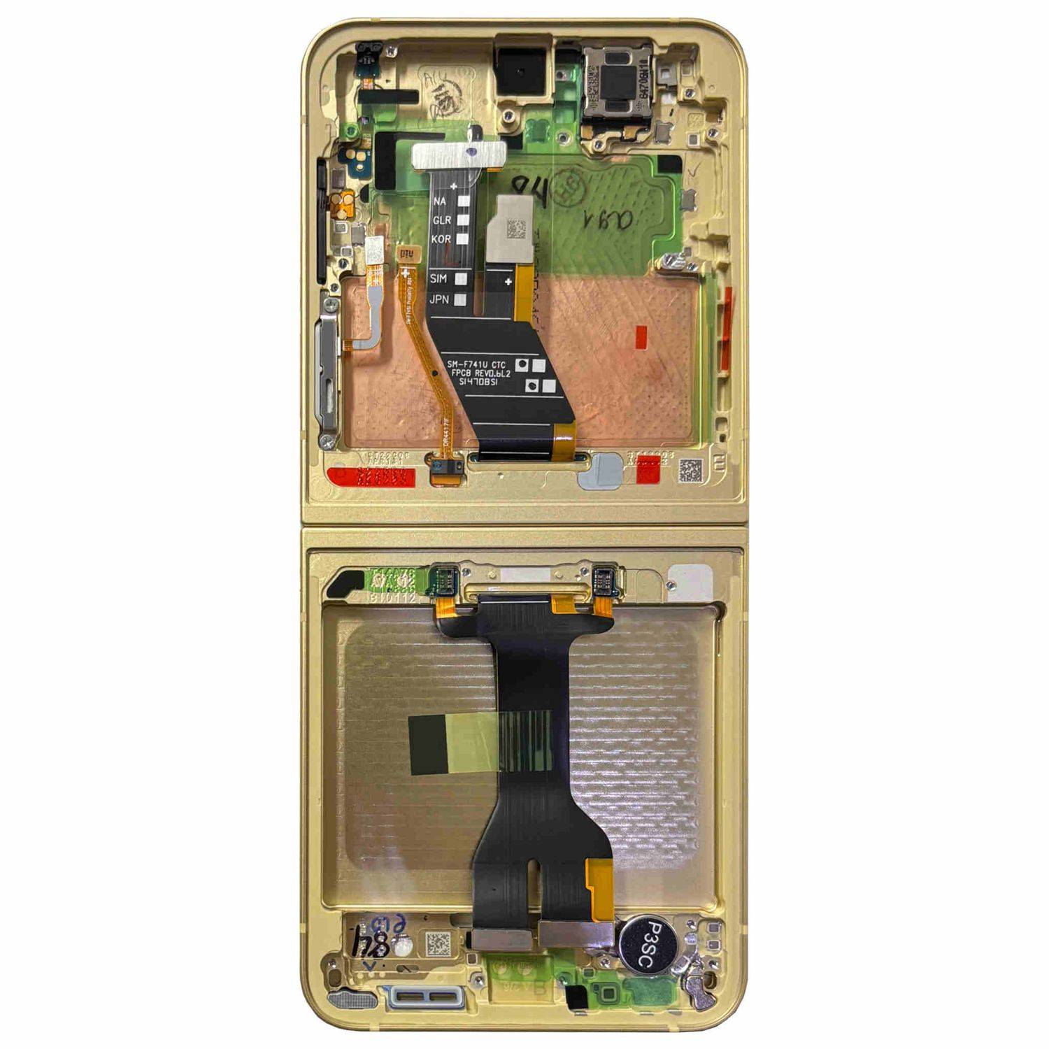 Samsung Display LCD Mittelrahmen für Galaxy Z Flip6 GH82-35016B Ersatzteil Gelb