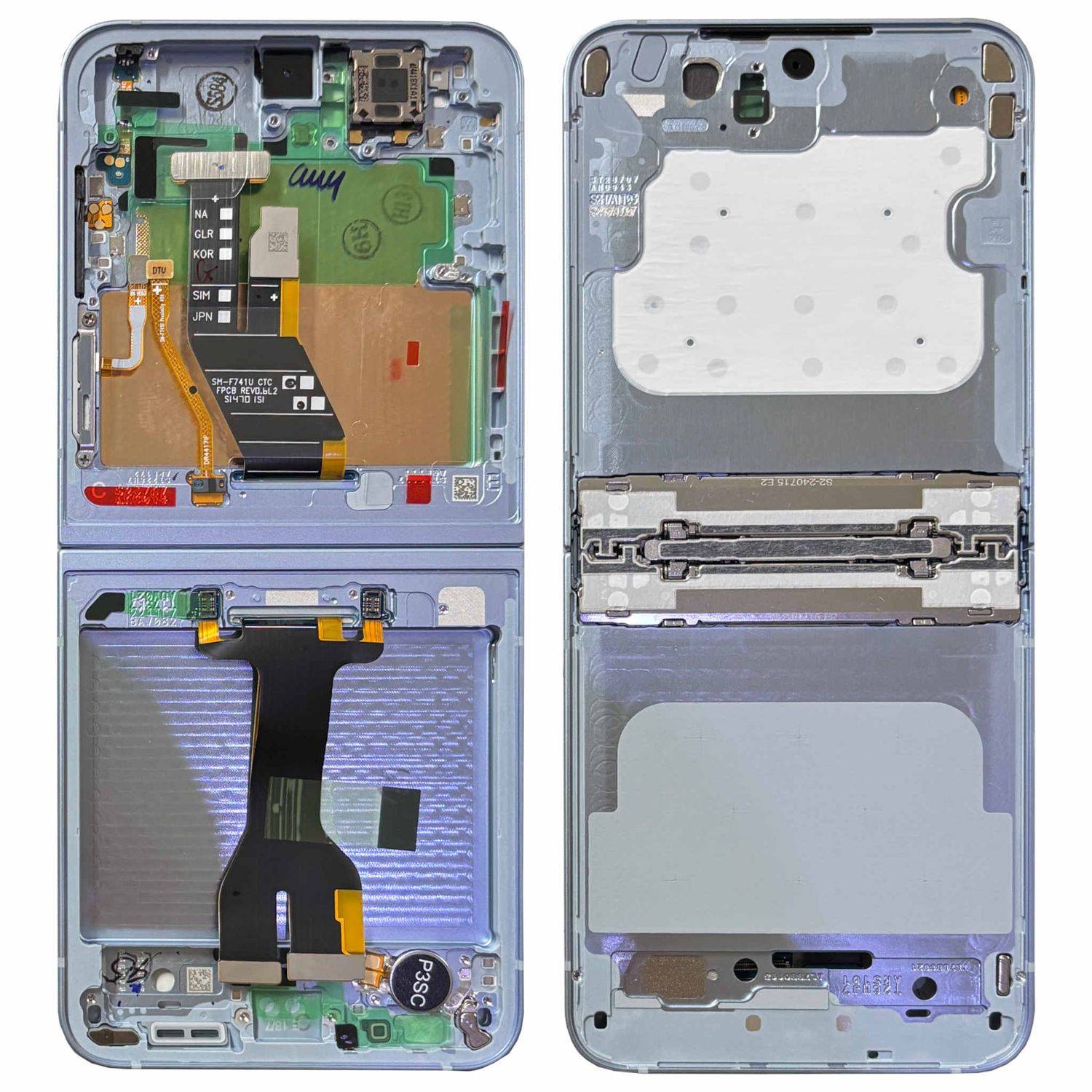 Samsung Display LCD Mittelrahmen für Galaxy Z Flip6 GH82-35016C Ersatzteil Blau