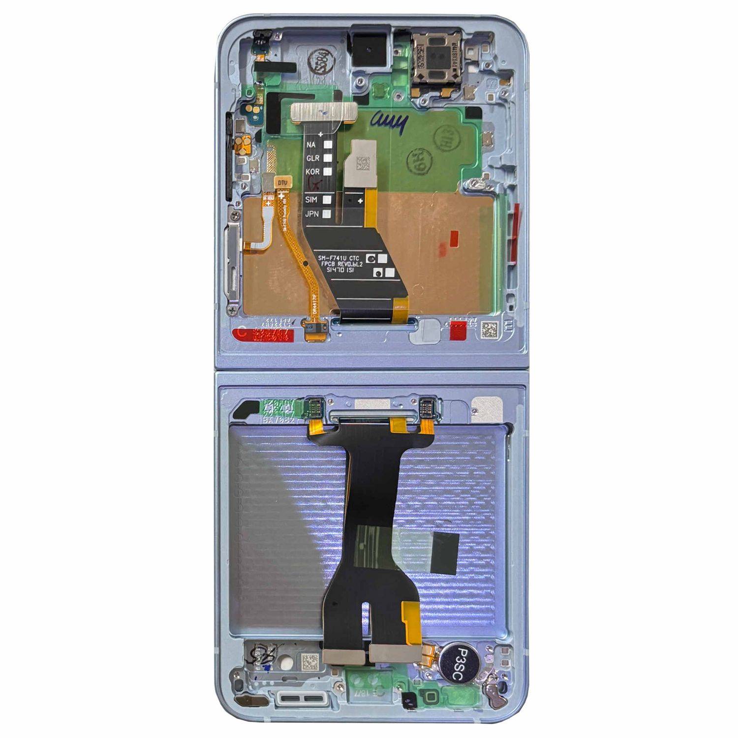 Samsung Display LCD Mittelrahmen für Galaxy Z Flip6 GH82-35016C Ersatzteil Blau