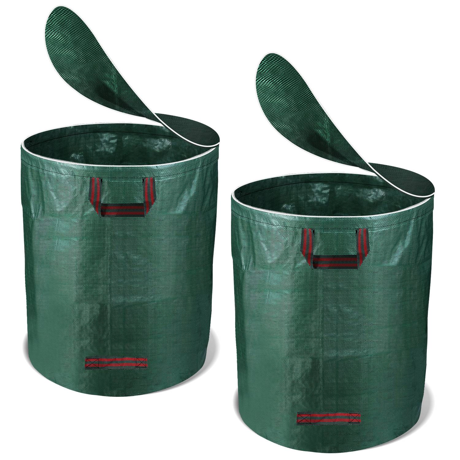 Gartensack mit Deckel Gartenabfallsack verschließbar Laubsack 2er Set 272 L Garten Sack