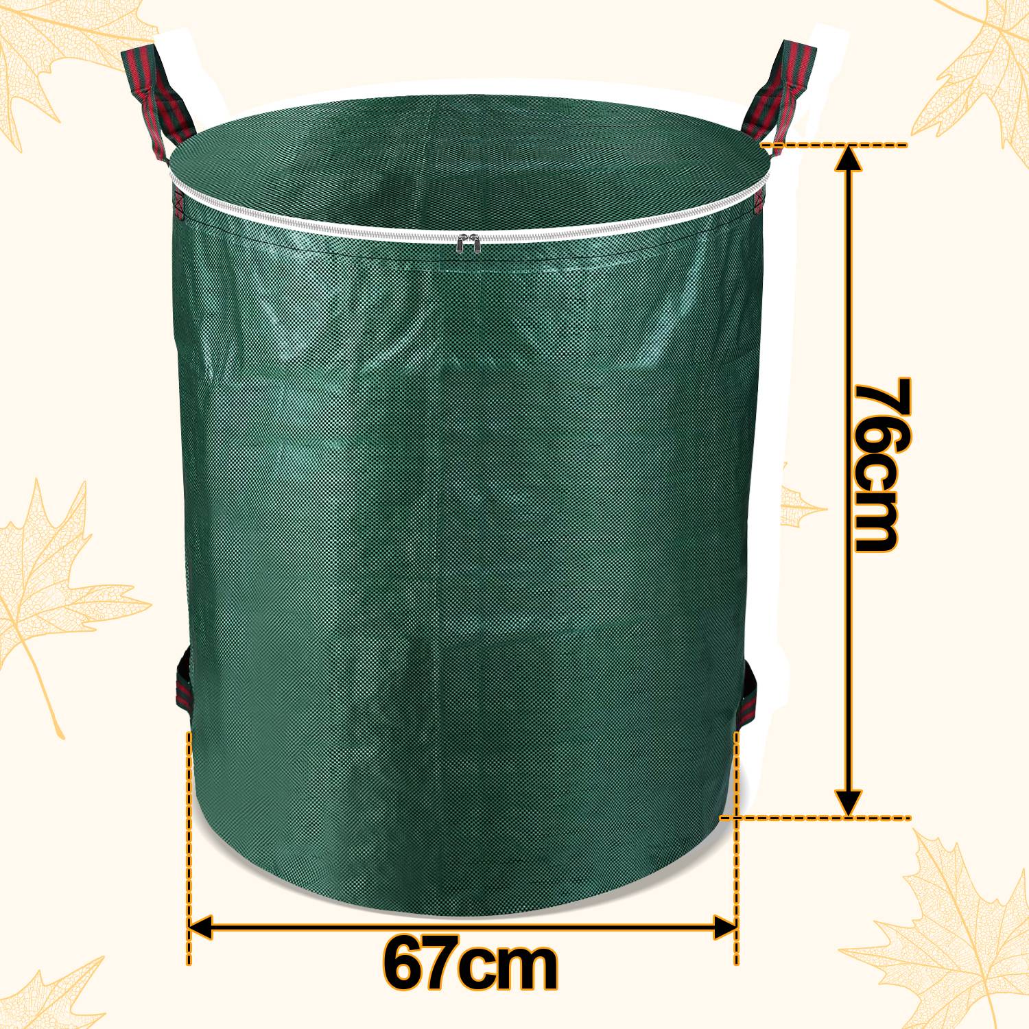 Gartensack mit Deckel Gartenabfallsack verschließbar Laubsack 2er Set 272 L Garten Sack