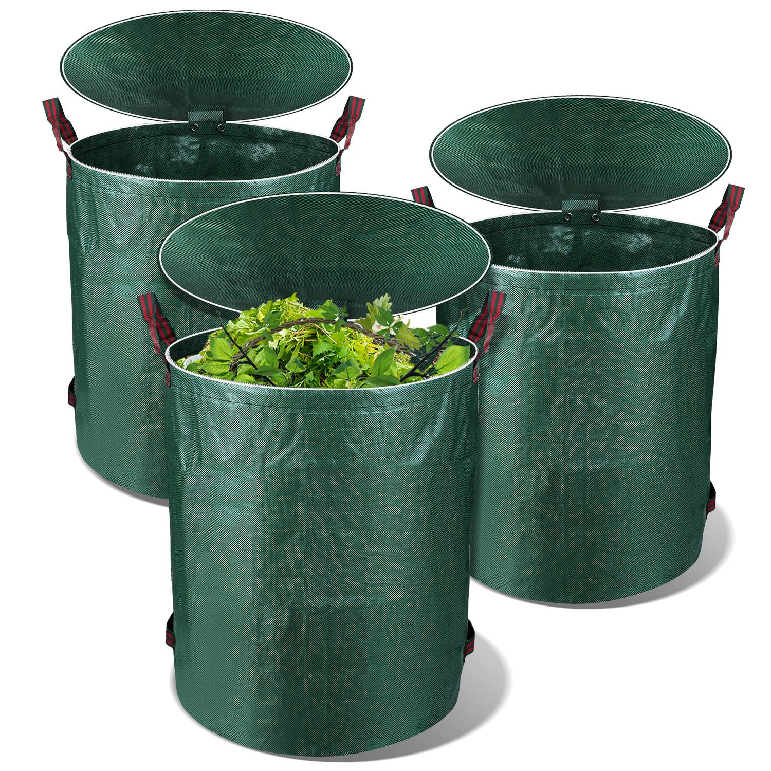 Gartensack mit Deckel Gartenabfallsack verschließbar Laubsack 3er Set 272 L Garten Sack