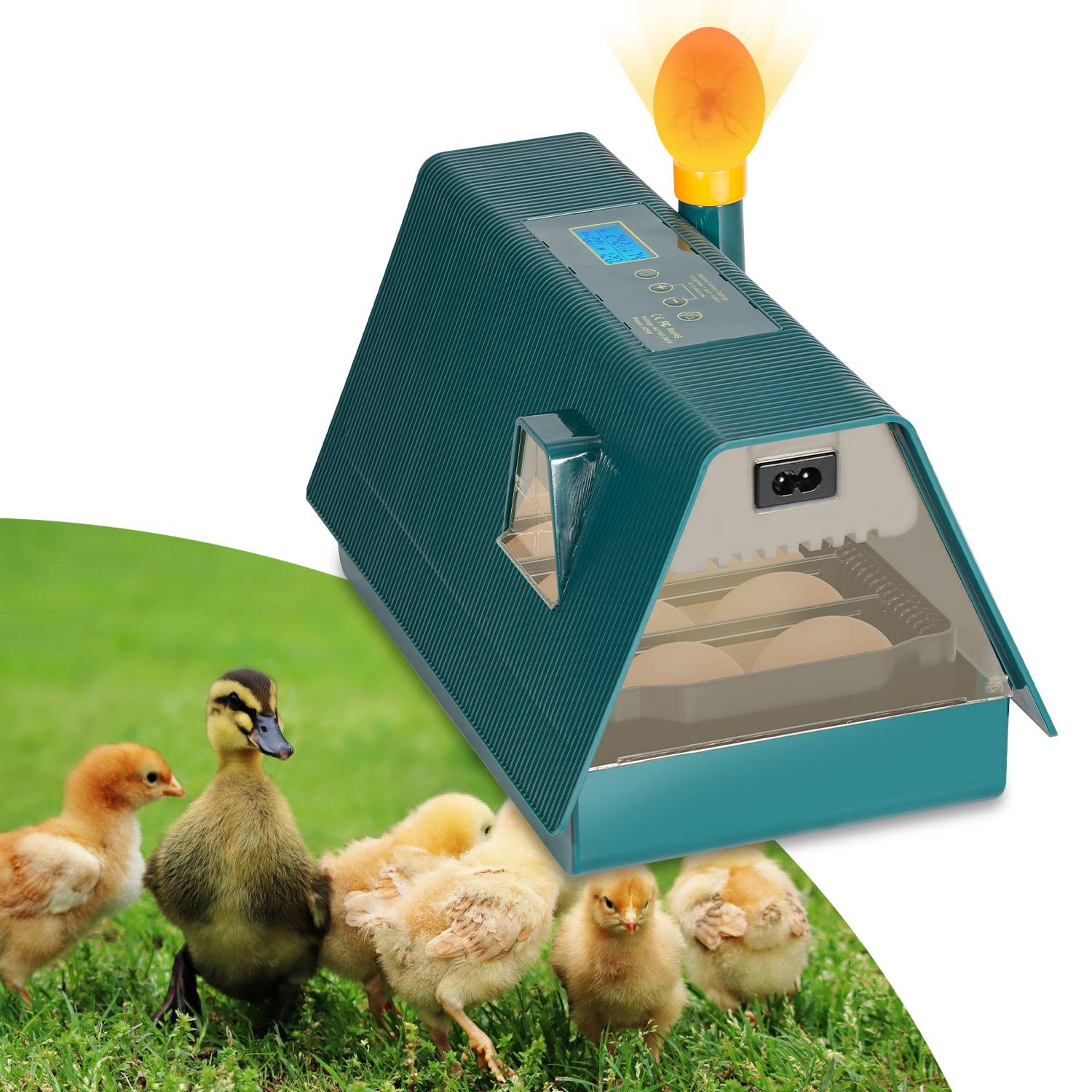 Brutmaschine Brutautomaten Inkubator Hühner mit Automatischem, Digitaler Brutmaschine Inkubator Auto-Flip,Brutthermometer, 10 Eier Brutautomat