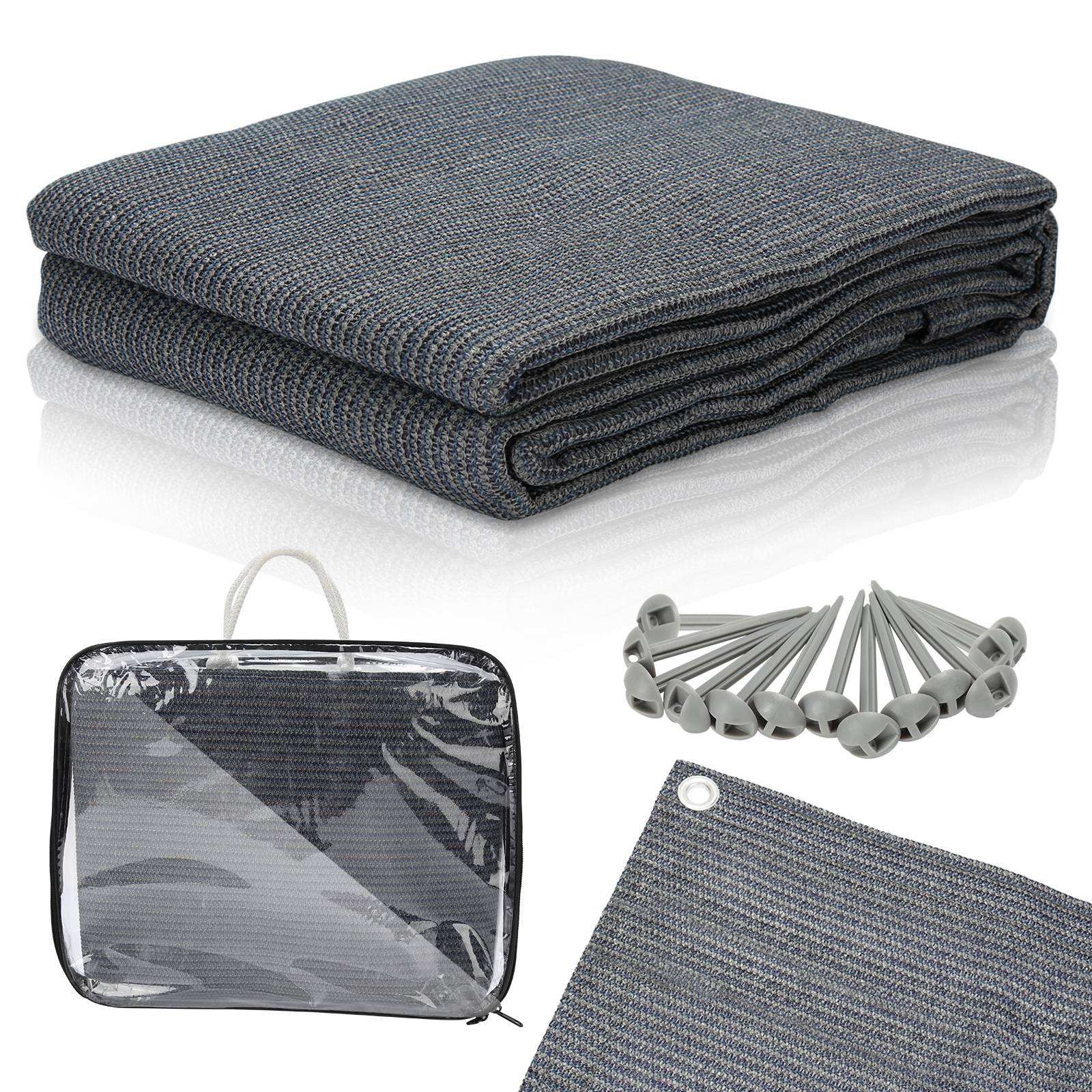 Vorzeltteppich,Zeltteppich,Rasenschutz,viele Größen,Grau,250*250CM