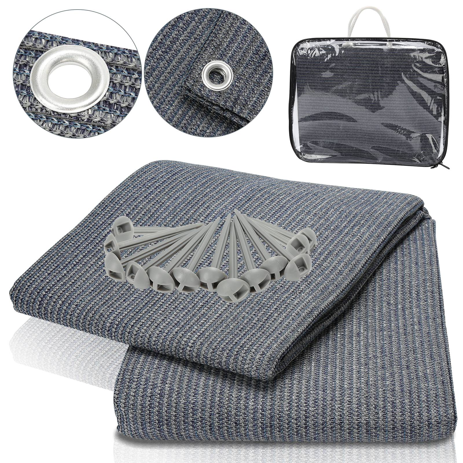 Vorzeltteppich,Zeltteppich,Rasenschutz,viele Größen,Grau,300*500CM